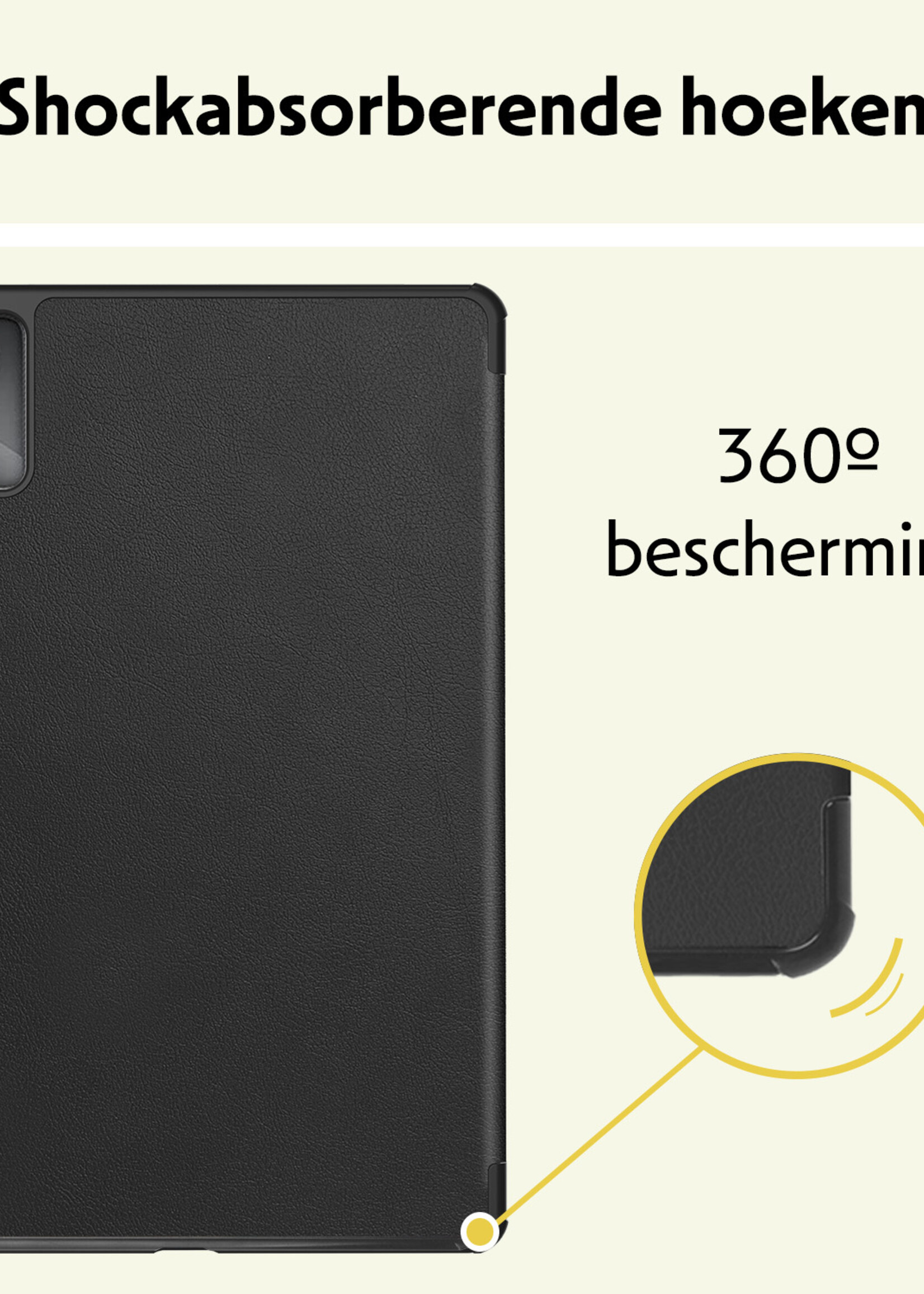 LUQ Hoes Geschikt voor Lenovo Tab M11 Hoes Luxe Hoesje Book Case Met Screenprotector - Hoesje Geschikt voor Lenovo Tab M11 (11 inch) Hoes Cover - Zwart