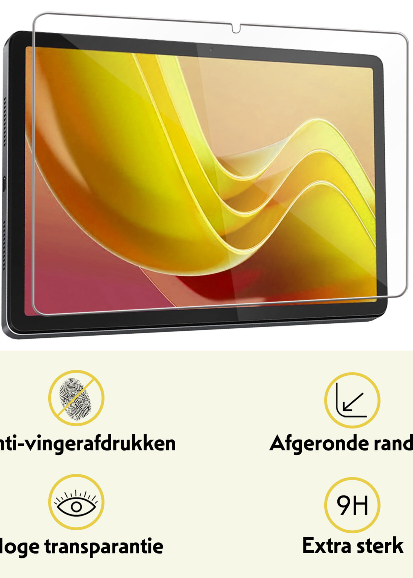 LUQ Hoes Geschikt voor Lenovo Tab M11 Hoes Luxe Hoesje Book Case Met Screenprotector - Hoesje Geschikt voor Lenovo Tab M11 (11 inch) Hoes Cover - Zwart