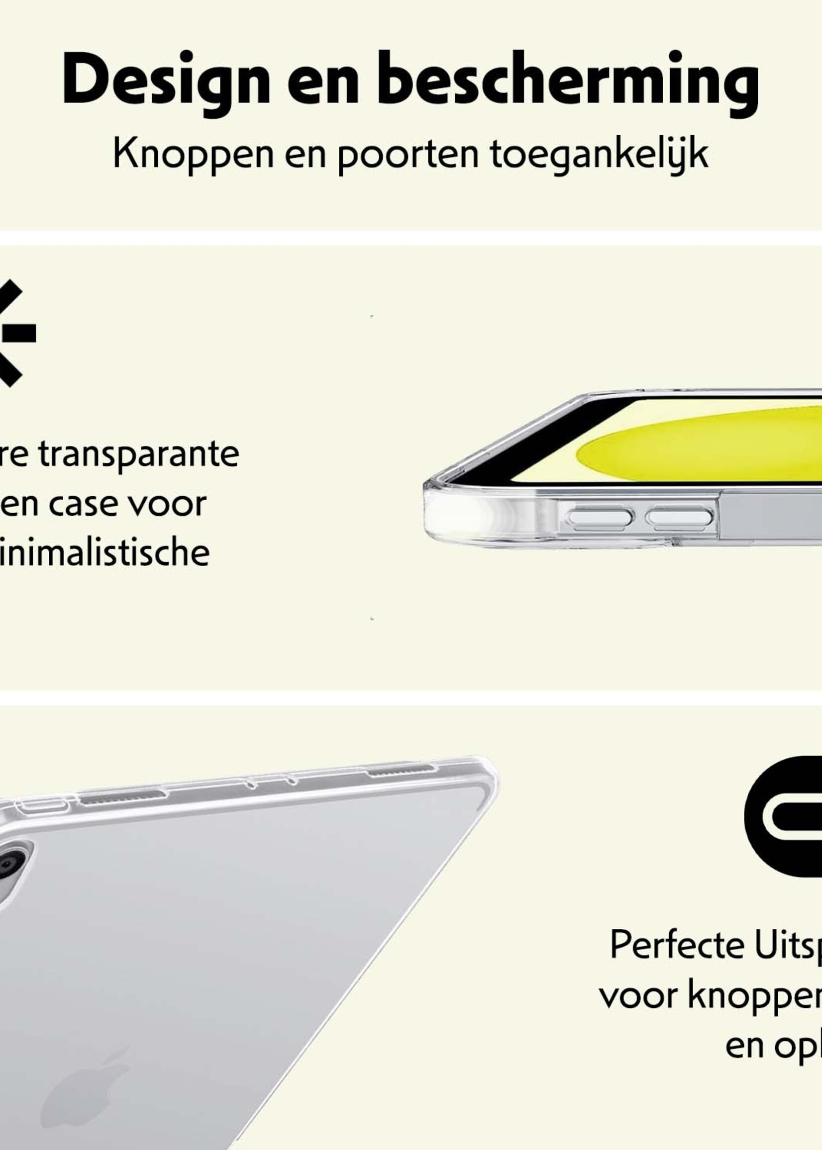 LUQ Hoes Geschikt voor iPad 2022 Hoesje Siliconen Case Hoes Siliconen Back Cover - Transparant