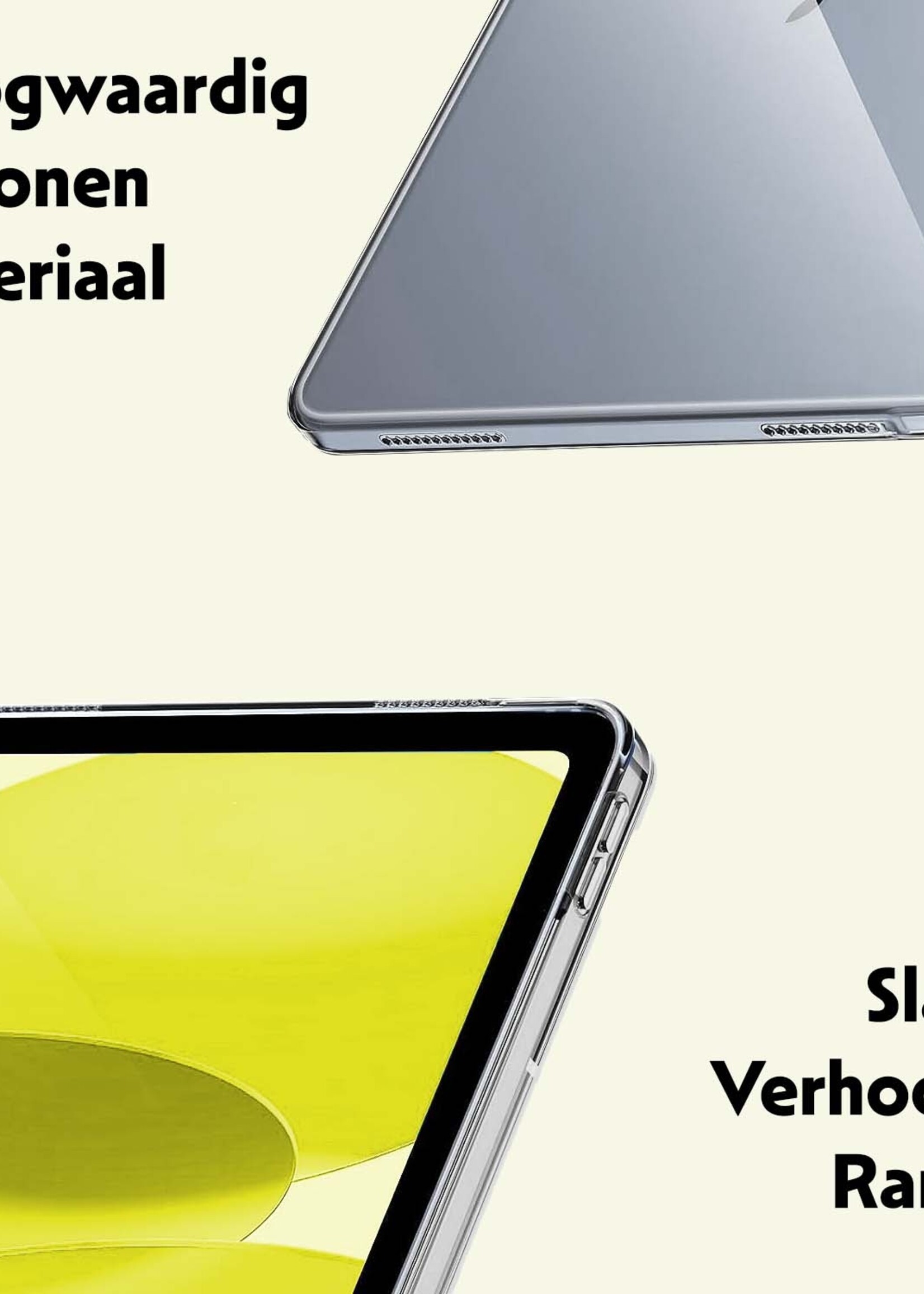 LUQ Hoes Geschikt voor iPad 2022 Hoesje Siliconen Case Hoes Siliconen Back Cover Met Screenprotector - Transparant