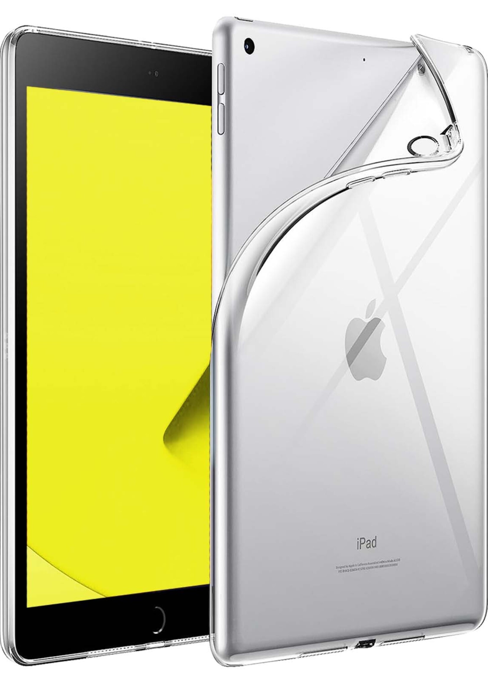 LUQ Hoes Geschikt voor iPad 10.2 2020 Hoesje Siliconen Case Hoes Siliconen Back Cover - Transparant