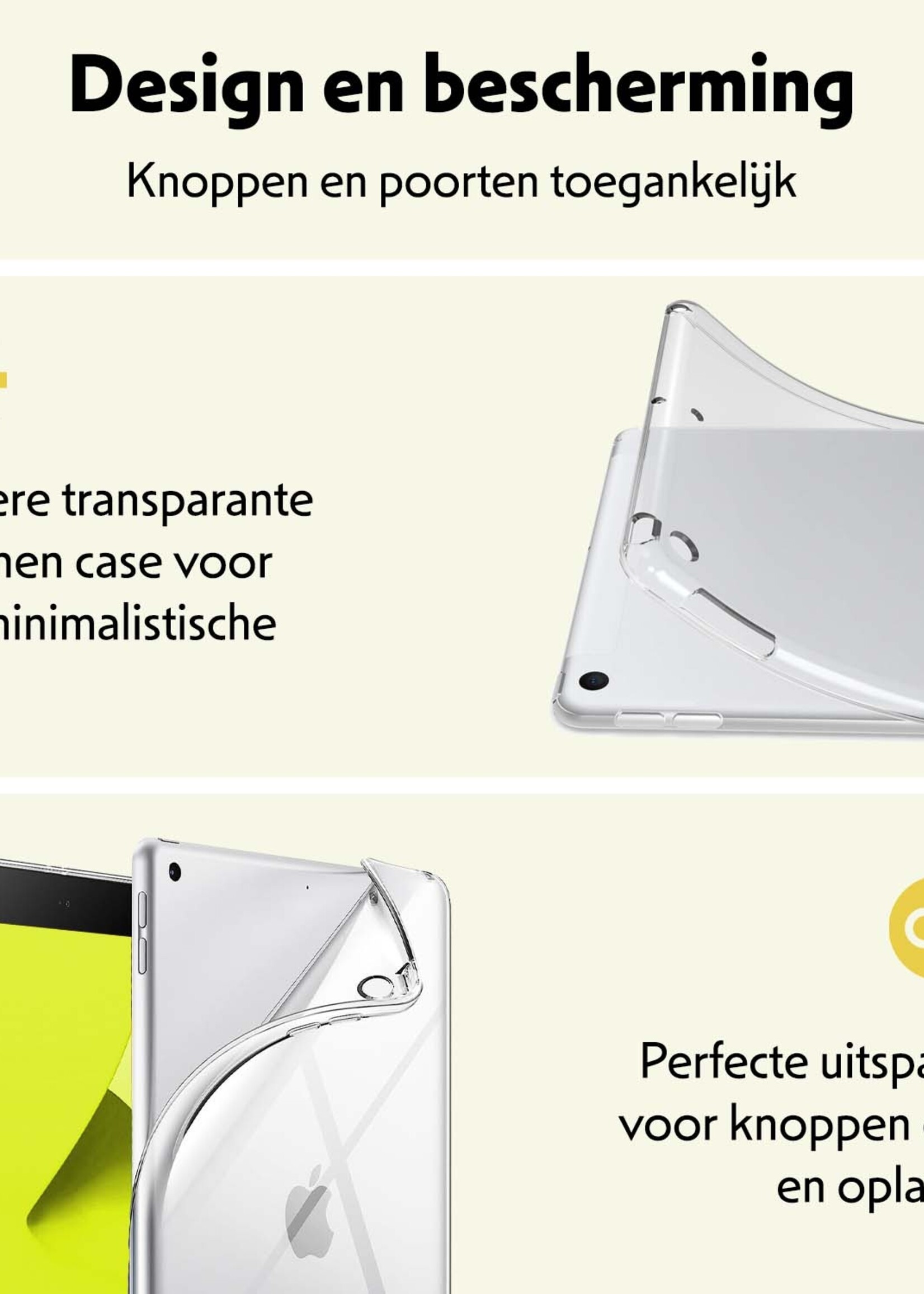 LUQ Hoes Geschikt voor iPad 10.2 2020 Hoesje Siliconen Case Hoes Siliconen Back Cover - Transparant