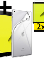 LUQ LUQ iPad 10.2 2020 Hoesje Siliconen Met 2x Screenprotector - Transparant