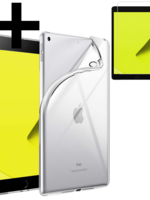 LUQ LUQ iPad 10.2 2021 Hoesje Siliconen Met Screenprotector - Transparant