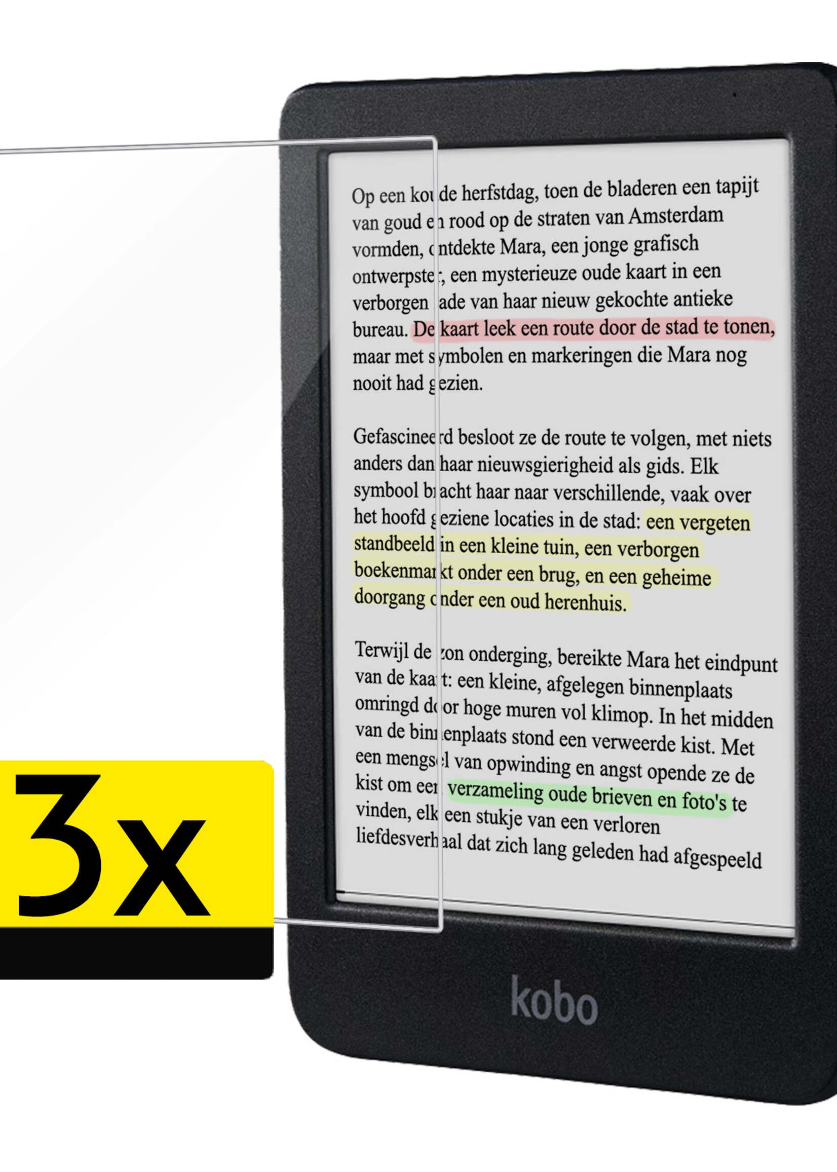 LUQ Screenprotector Geschikt voor Kobo Clara Colour Screenprotector Bescherm Glas Gehard Screen Protector - 3 Stuks