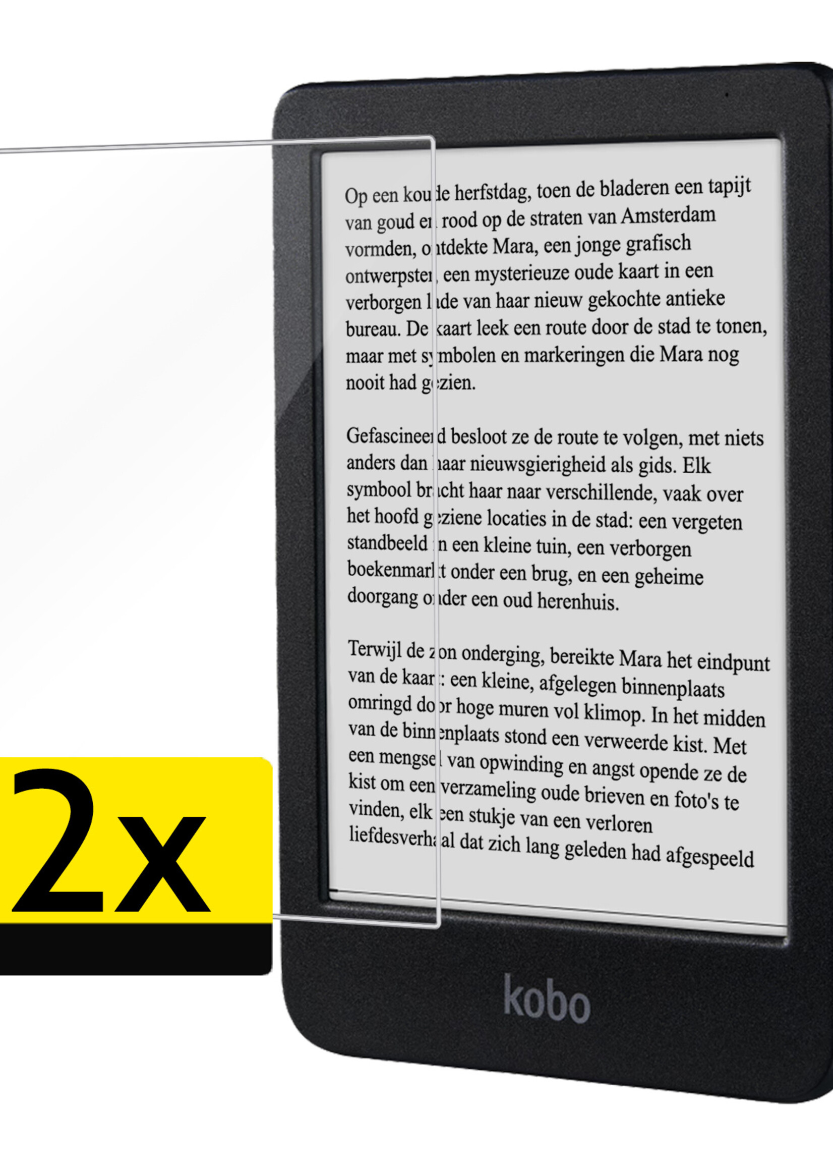 LUQ Screenprotector Geschikt voor Kobo Clara BW Screenprotector Bescherm Glas Gehard Screen Protector - 2 Stuks