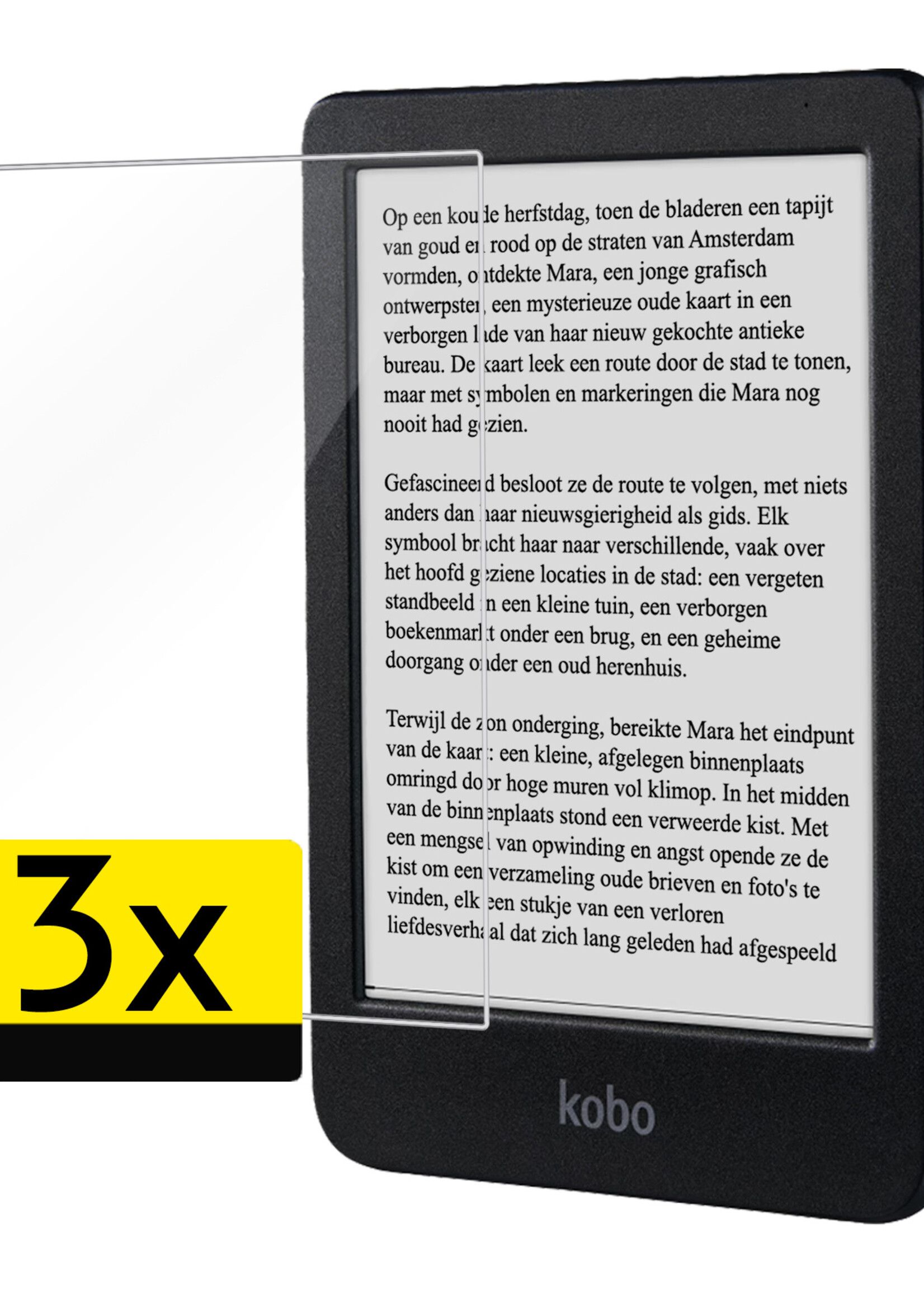 LUQ Screenprotector Geschikt voor Kobo Clara BW Screenprotector Bescherm Glas Gehard Screen Protector - 3 Stuks