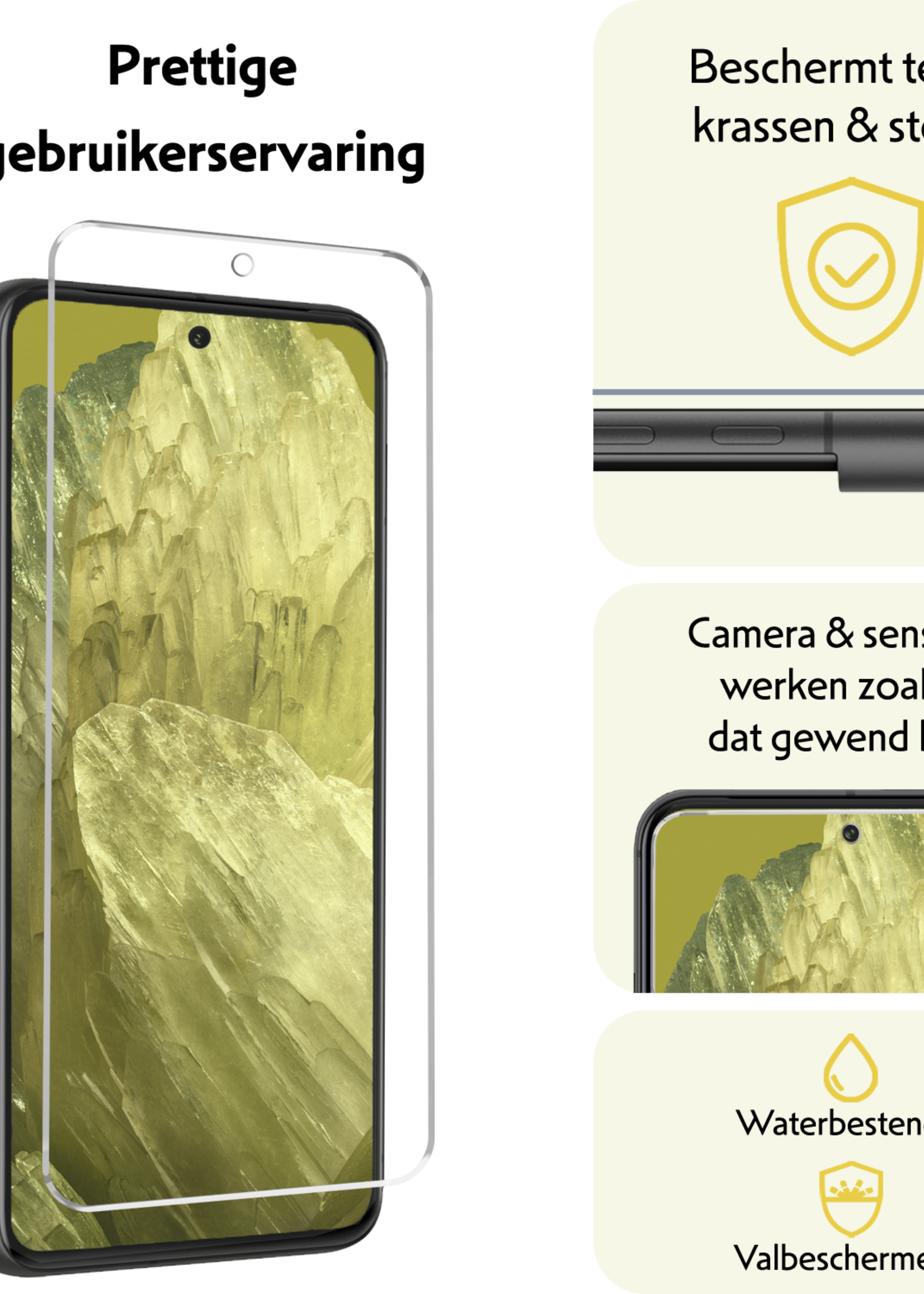 LUQ Screenprotector Geschikt voor Google Pixel 8a Screenprotector Beschermglas Gehard Glas - Screenprotector Geschikt voor Google Pixel 8a Screenprotector Glas - 3 Stuks