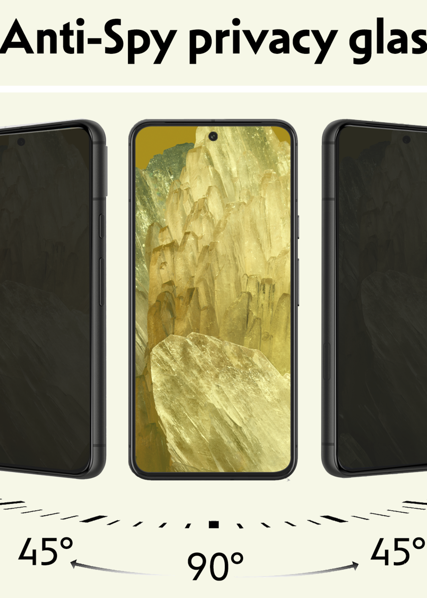 LUQ Screenprotector Geschikt voor Google Pixel 8a Privacy Screenprotector Bescherm Glas - Privacy Screenprotector Geschikt voor Google Pixel 8a Screenprotector Glas - 3 Stuks