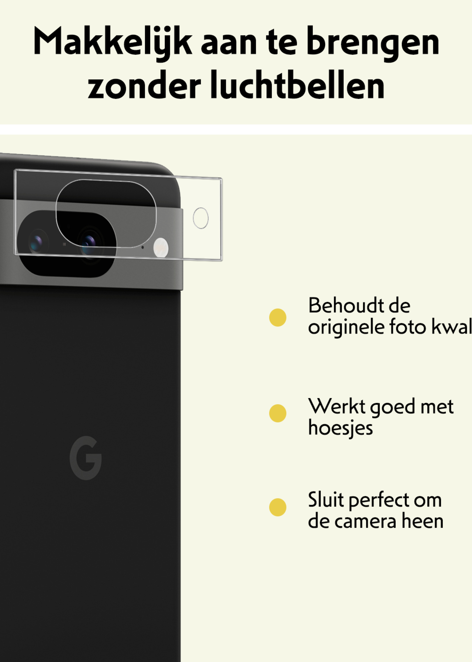 LUQ Screenprotector Geschikt voor Google Pixel 8a Camera Screenprotector Tempered Glass - Screenprotector Geschikt voor Google Pixel 8a Screenprotector Camera Screenprotector - 3 Stuks