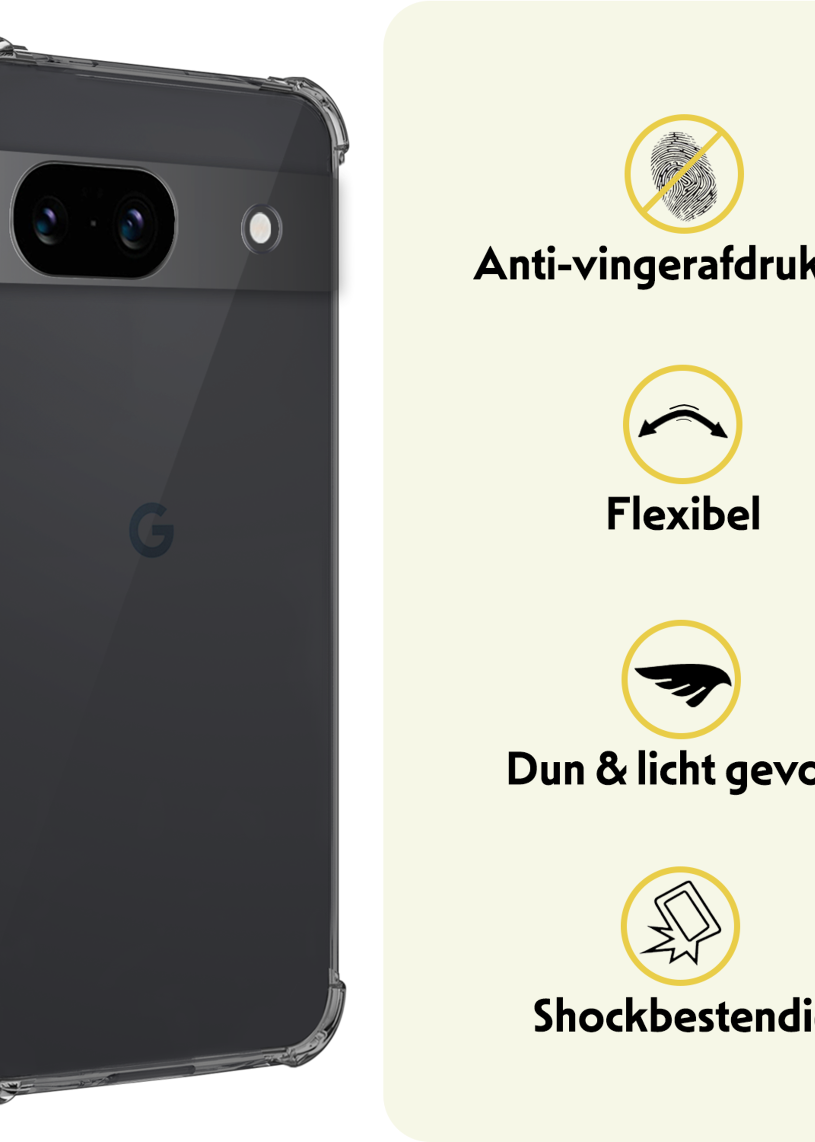 LUQ Hoesje Geschikt voor Google Pixel 8a Hoesje Shockproof Case Siliconen - Hoes Geschikt voor Google Pixel 8a Hoes Cover Siliconen - Transparant