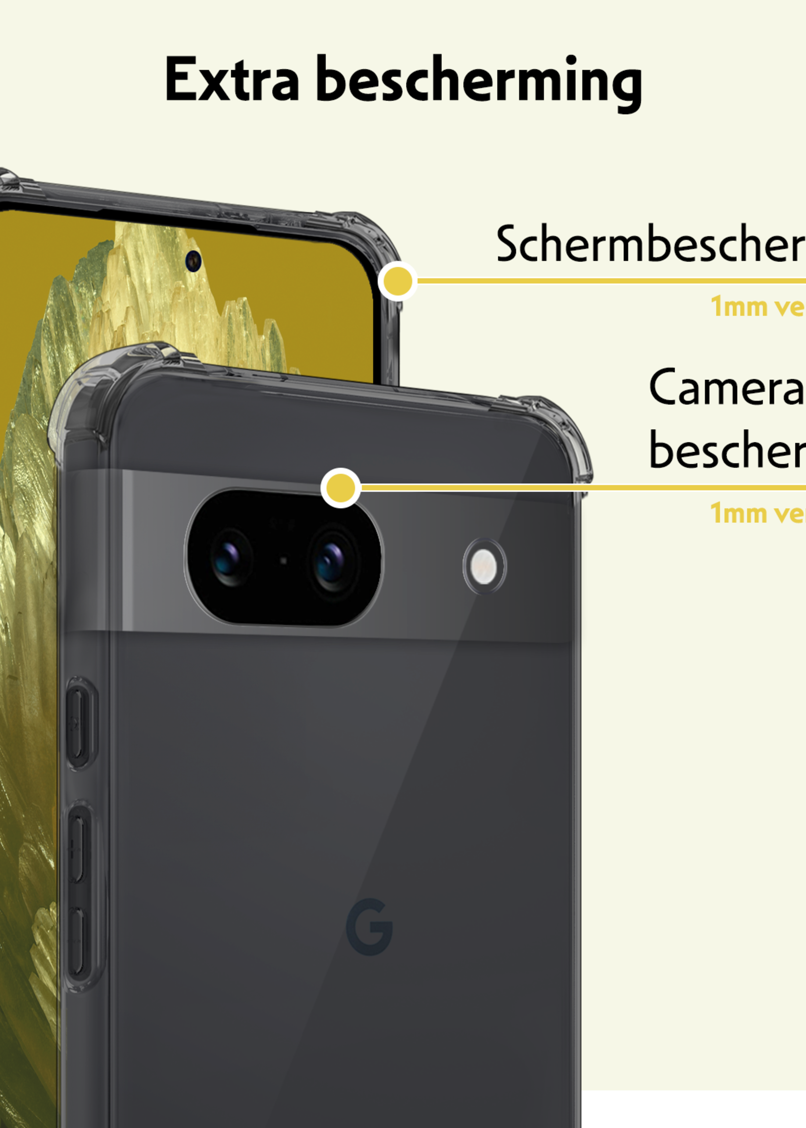 LUQ Hoesje Geschikt voor Google Pixel 8a Hoesje Shockproof Case Siliconen - Hoes Geschikt voor Google Pixel 8a Hoes Cover Siliconen - Transparant