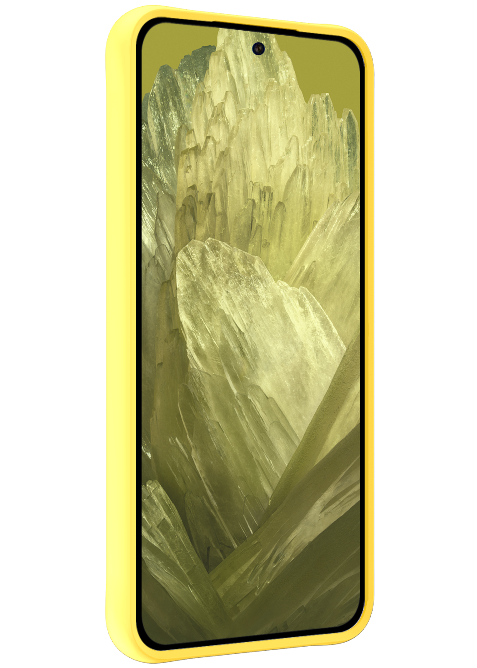 LUQ Hoesje Geschikt voor Google Pixel 8a Hoesje Siliconen Case - Hoes Geschikt voor Google Pixel 8a Hoes Siliconen - Geel