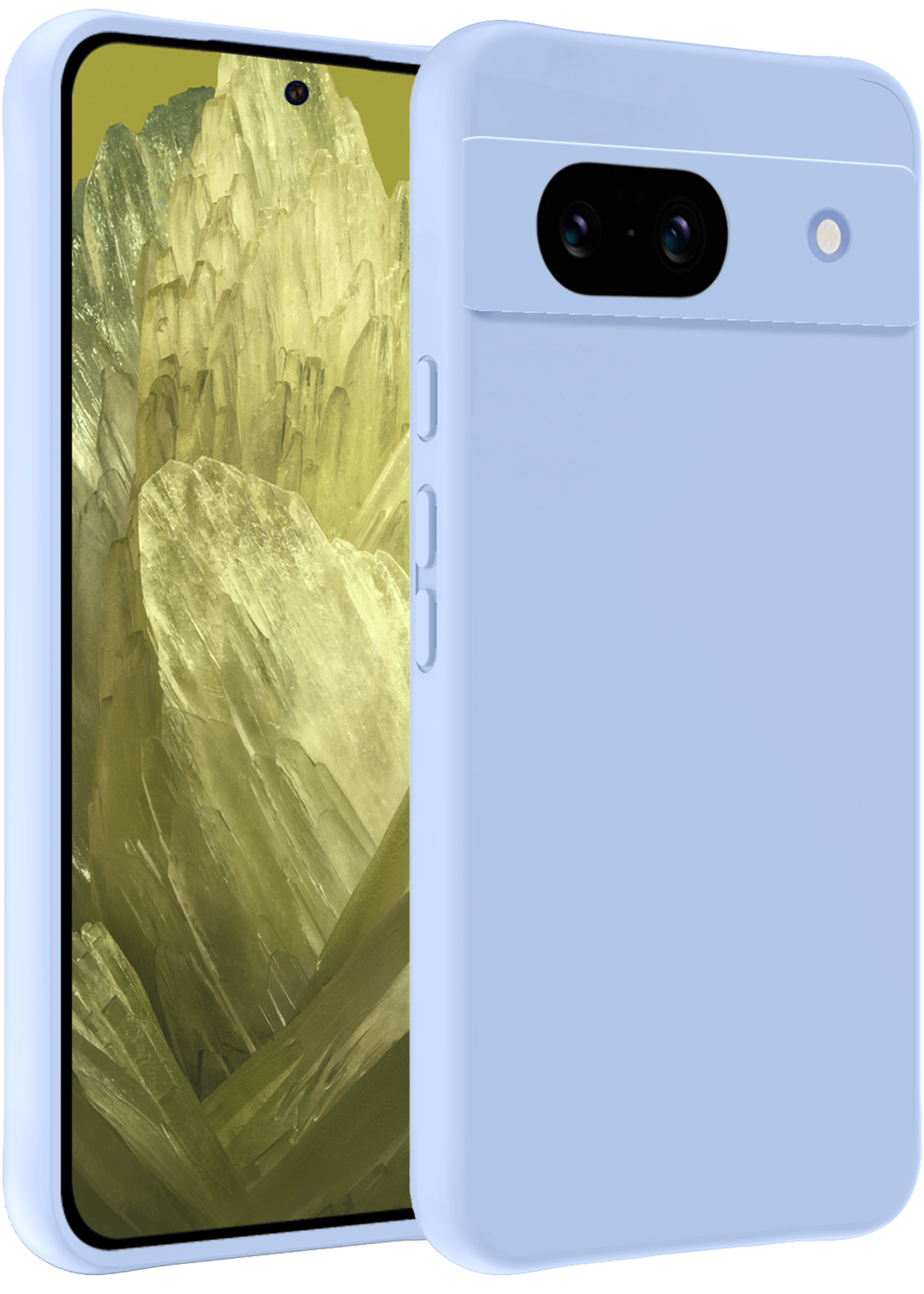 LUQ Hoesje Geschikt voor Google Pixel 8a Hoesje Siliconen Case - Hoes Geschikt voor Google Pixel 8a Hoes Siliconen - Lichtblauw