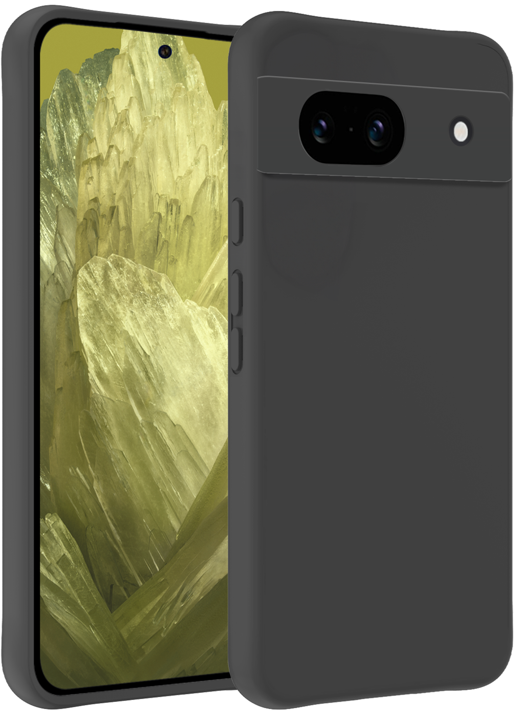 LUQ Hoesje Geschikt voor Google Pixel 8a Hoesje Siliconen Case - Hoes Geschikt voor Google Pixel 8a Hoes Siliconen - Zwart