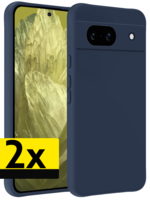 LUQ LUQ Google Pixel 8a Hoesje Siliconen - Donkerblauw - 2 PACK