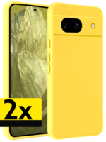 LUQ LUQ Google Pixel 8a Hoesje Siliconen - Geel - 2 PACK