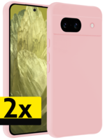LUQ LUQ Google Pixel 8a Hoesje Siliconen - Lichtroze - 2 PACK