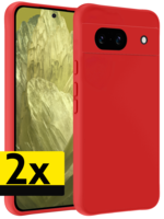LUQ LUQ Google Pixel 8a Hoesje Siliconen - Rood - 2 PACK
