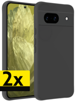 LUQ LUQ Google Pixel 8a Hoesje Siliconen - Zwart - 2 PACK