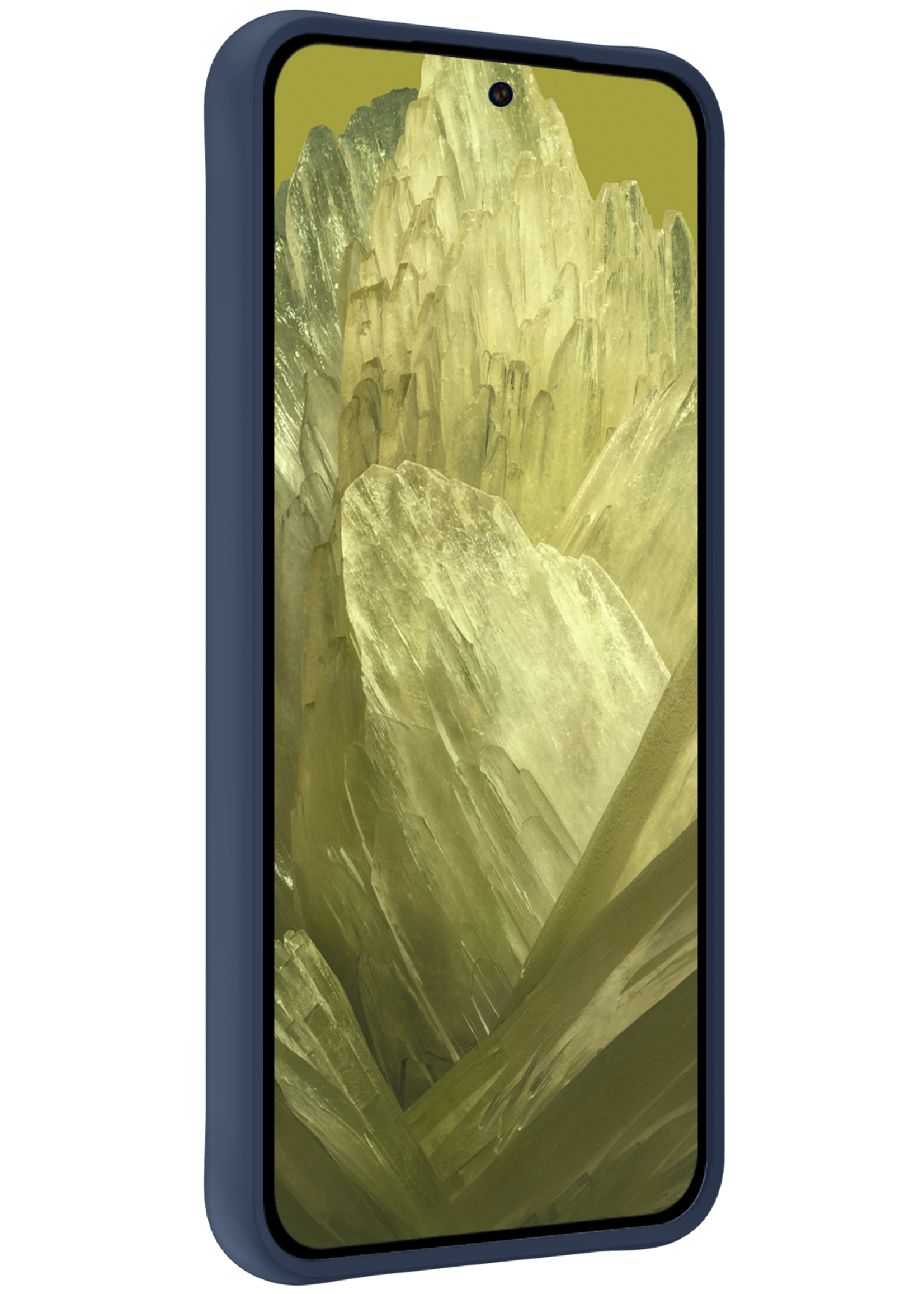 LUQ Hoesje Geschikt voor Google Pixel 8a Hoesje Siliconen Case Met Screenprotector - Hoes Geschikt voor Google Pixel 8a Hoes Siliconen - Donkerblauw