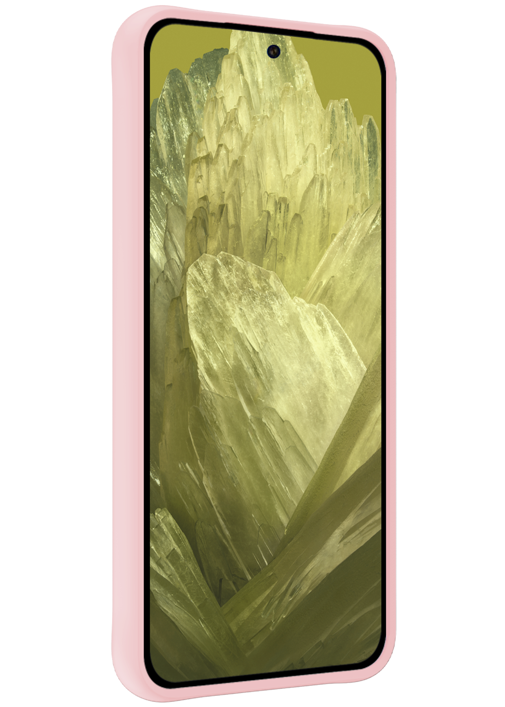 LUQ Hoesje Geschikt voor Google Pixel 8a Hoesje Siliconen Case Met Screenprotector - Hoes Geschikt voor Google Pixel 8a Hoes Siliconen - Lichtroze