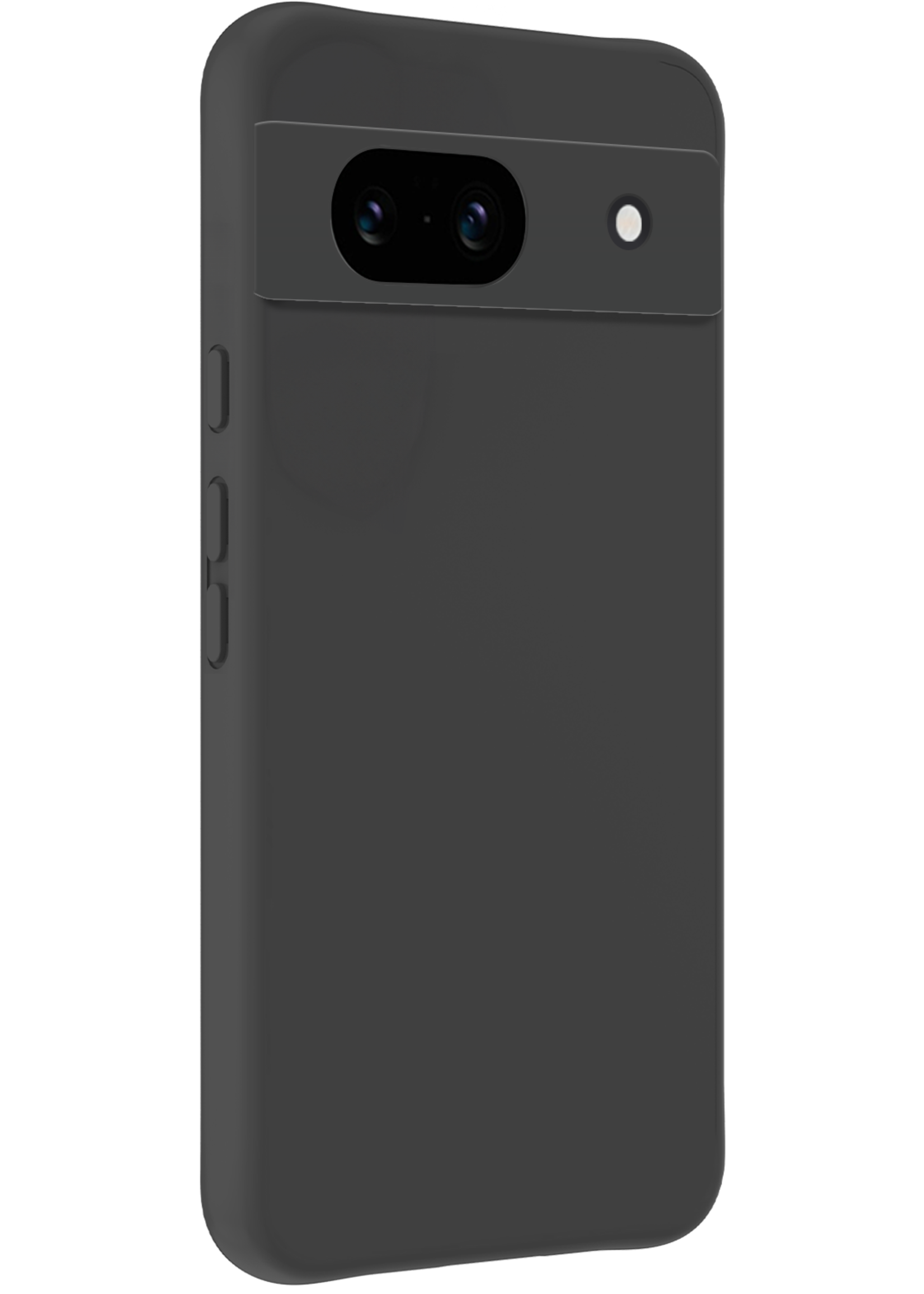 LUQ Hoesje Geschikt voor Google Pixel 8a Hoesje Siliconen Case Met 2x Screenprotector - Hoes Geschikt voor Google Pixel 8a Hoes Siliconen - Zwart