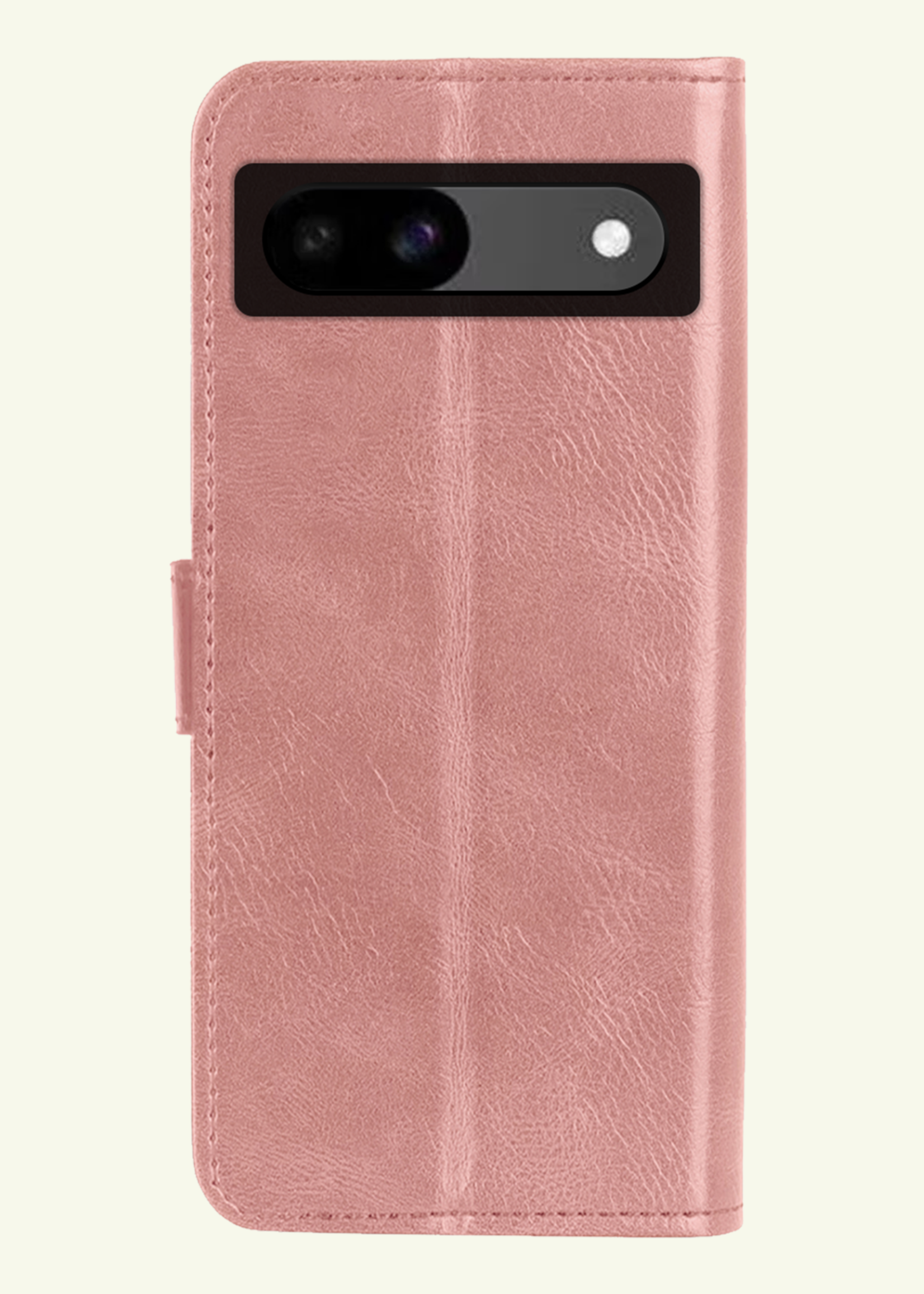 LUQ Hoesje Geschikt voor Google Pixel 8a Hoesje Book Case Hoes Wallet Cover Met 2x Screenprotector - Hoes Geschikt voor Google Pixel 8a Hoesje Bookcase Hoes - Rosé goud