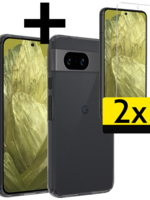 LUQ LUQ Google Pixel 8a Hoesje Siliconen Met 2x Screenprotector - Transparant