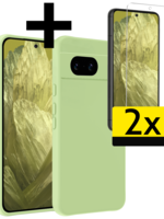 LUQ LUQ Google Pixel 8a Hoesje Siliconen Met 2x Screenprotector - Groen