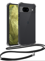 LUQ LUQ Google Pixel 8a Hoesje Transparant Shockproof Met Zwart Koord