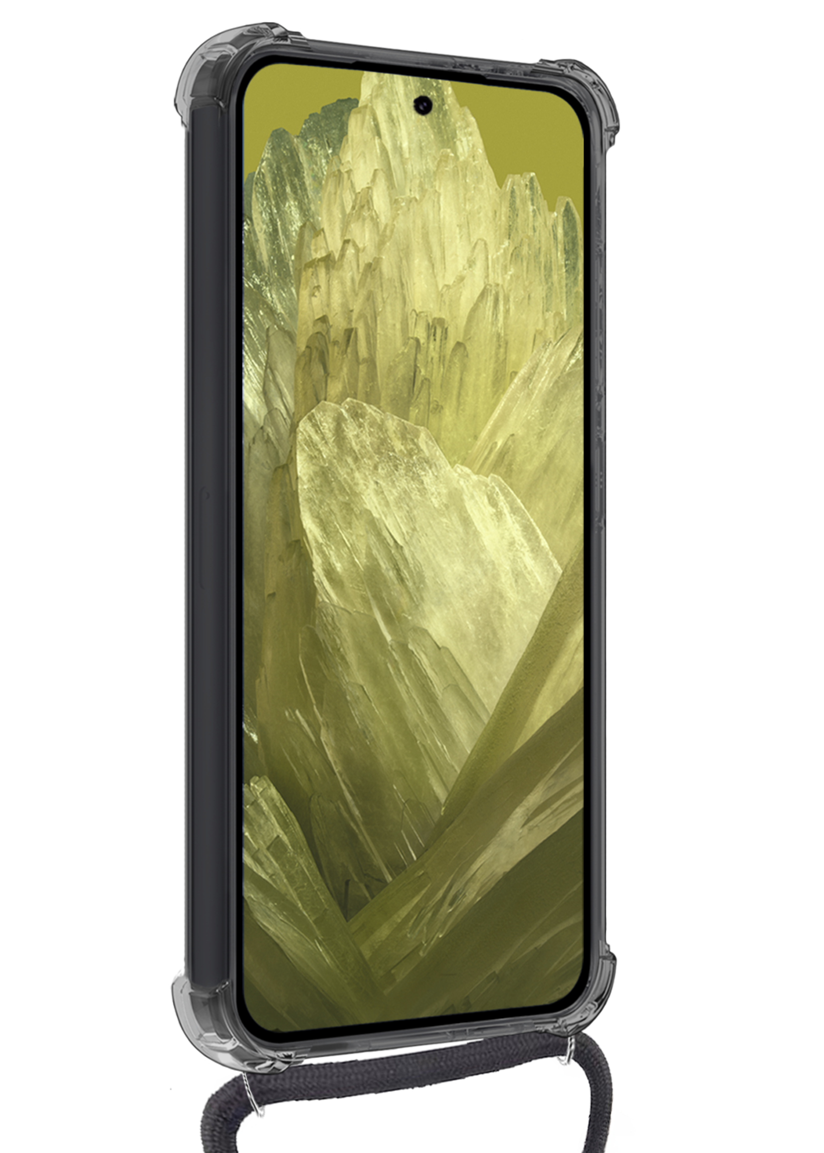 LUQ Hoesje Geschikt voor Google Pixel 8a Hoesje Shockproof Case Siliconen Hoes Met Koord - Transparant