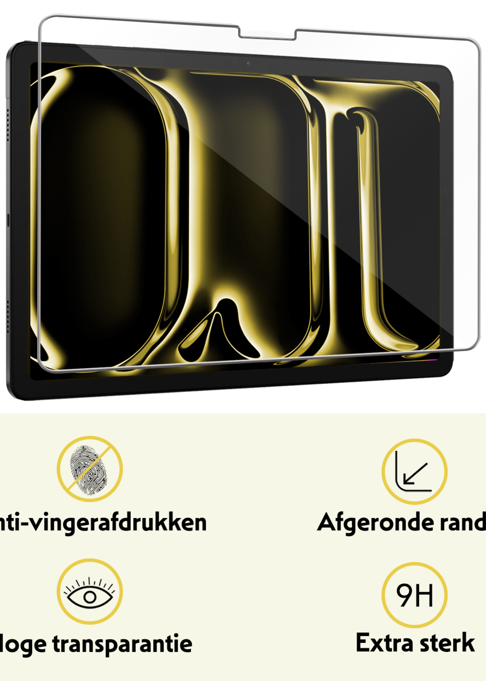 LUQ Screenprotector Geschikt voor iPad Pro 2024 (13 inch) Screenprotector Bescherm Glas Tempered Glass Screen Protector - 3 Stuks