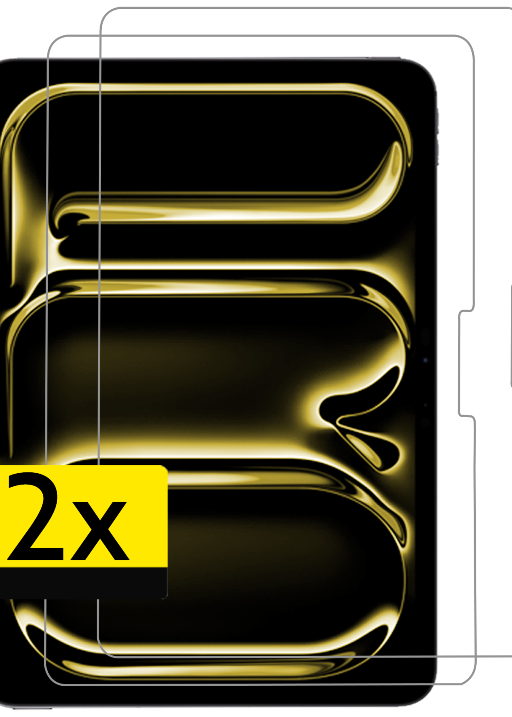 LUQ Screenprotector Geschikt voor iPad Pro 2024 (13 inch) Screenprotector Bescherm Glas Tempered Glass Screen Protector - 2 Stuks