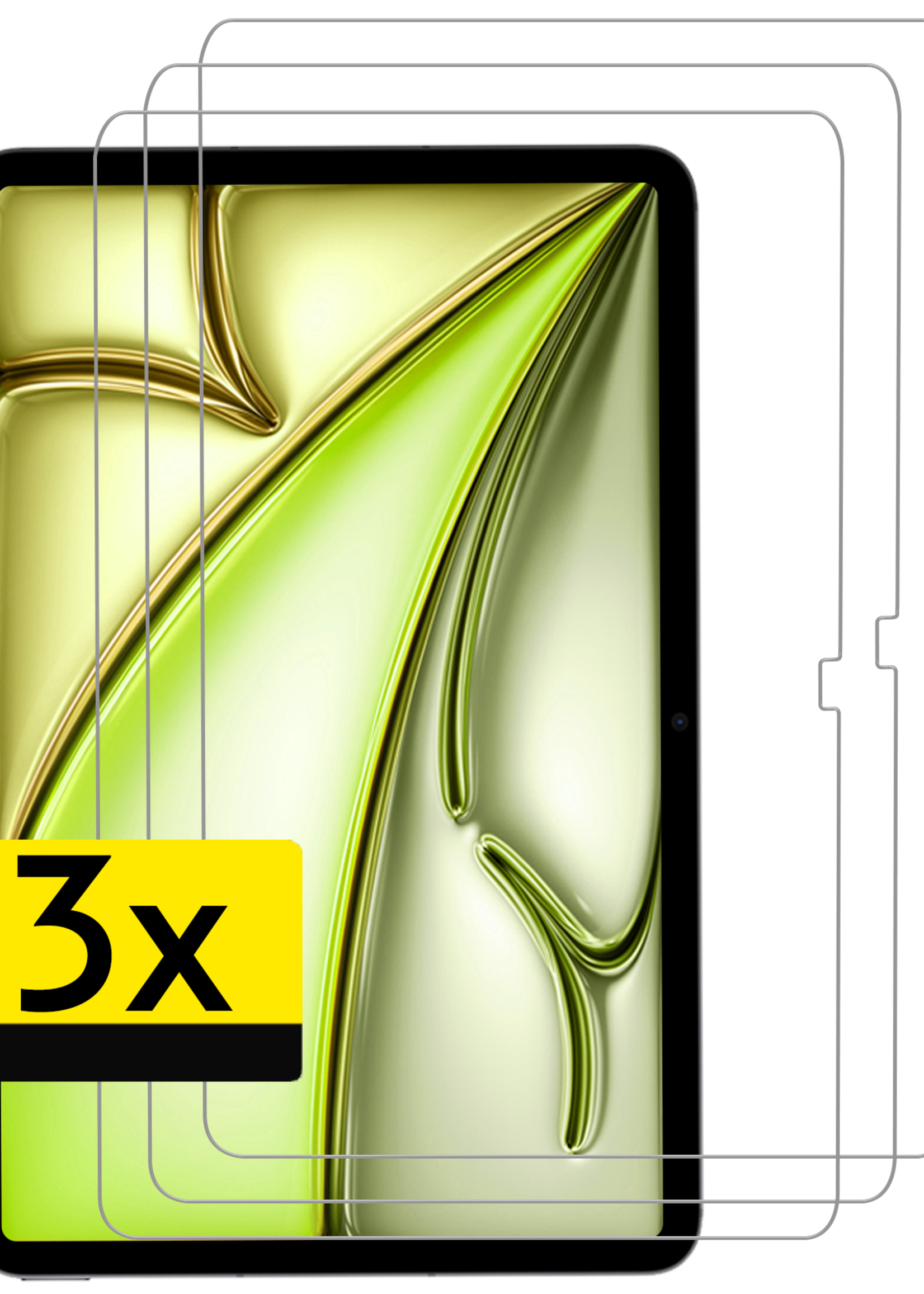 LUQ Screenprotector Geschikt voor iPad Air 6 (13 inch) Screenprotector Bescherm Glas Tempered Glass Screen Protector - 3 Stuks