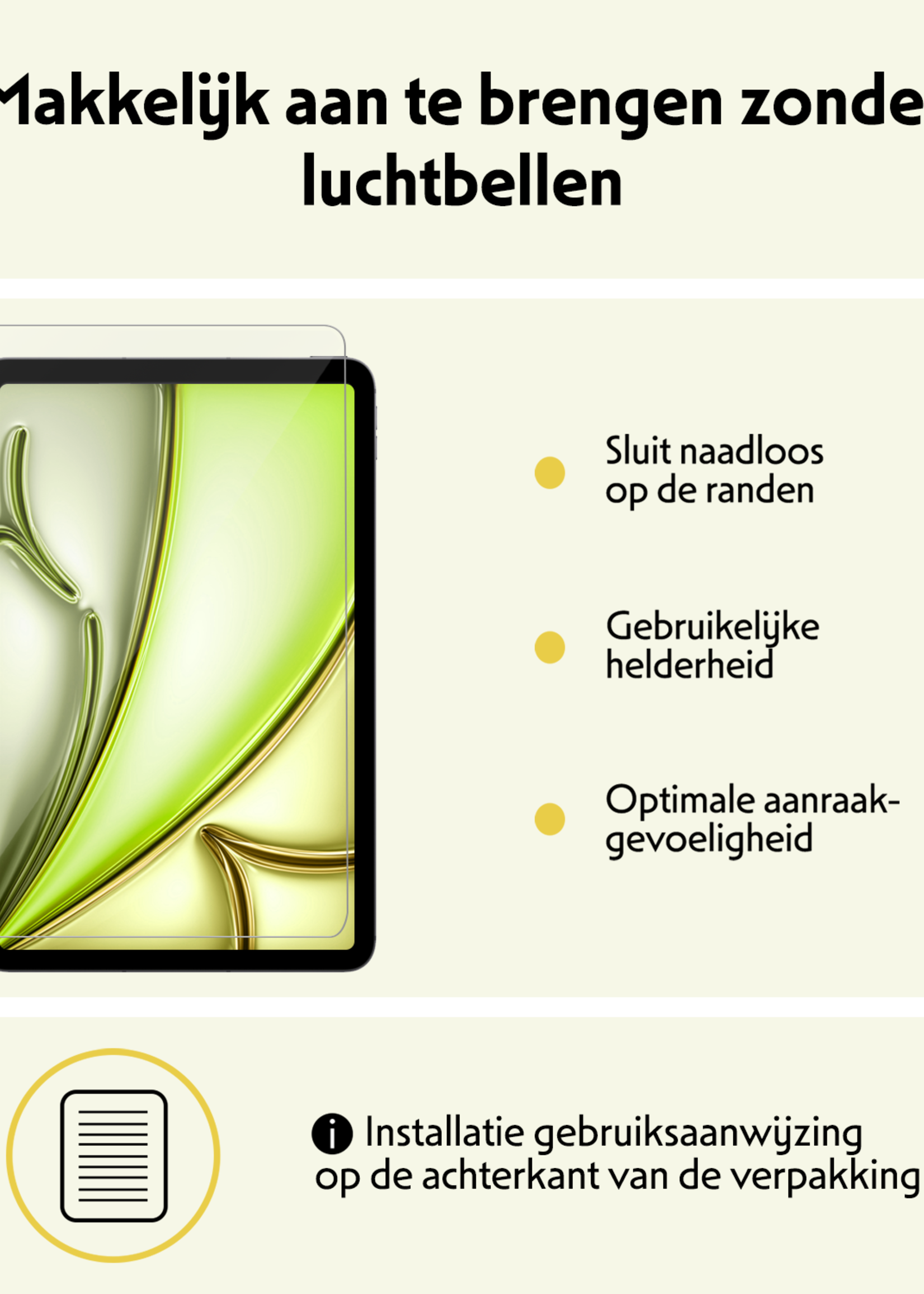 LUQ Screenprotector Geschikt voor iPad Air 6 (13 inch) Screenprotector Bescherm Glas Tempered Glass Screen Protector