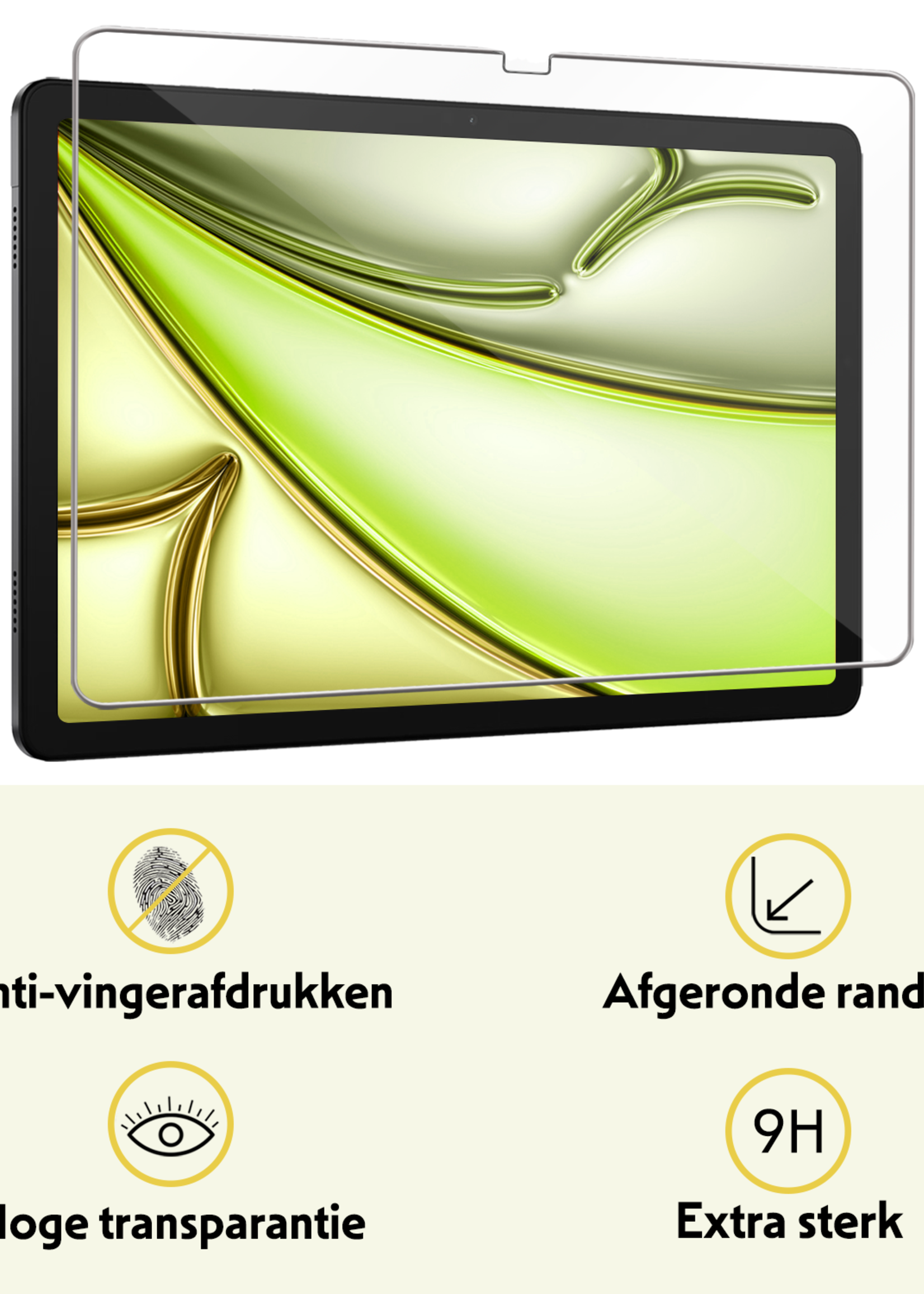 LUQ Screenprotector Geschikt voor iPad Air 6 (11 inch) Screenprotector Bescherm Glas Tempered Glass Screen Protector