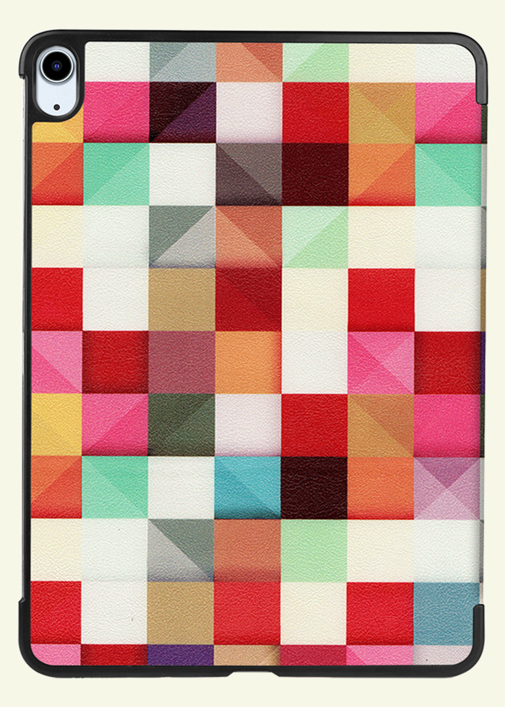 LUQ Hoes Geschikt voor iPad Air 6 (11 inch) Hoes Luxe Hoesje Book Case - Hoesje Geschikt voor iPad Air 2024 (11 inch) Hoes Cover - Blokken