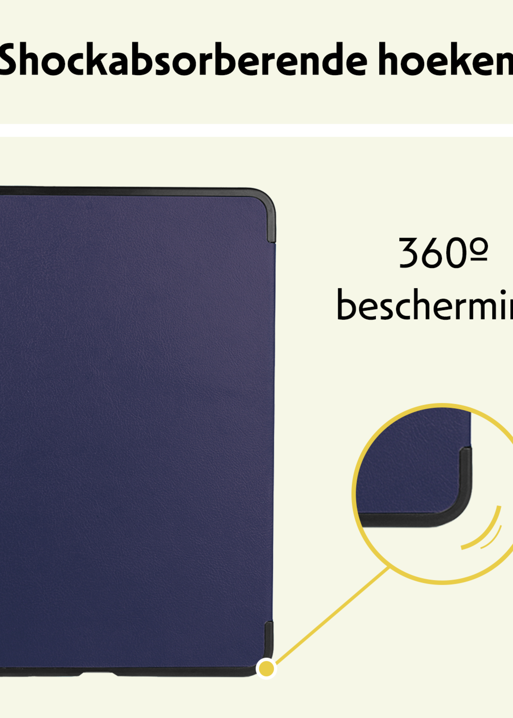 LUQ Hoes Geschikt voor iPad Air 6 (11 inch) Hoes Luxe Hoesje Book Case - Hoesje Geschikt voor iPad Air 2024 (11 inch) Hoes Cover - Donkerblauw