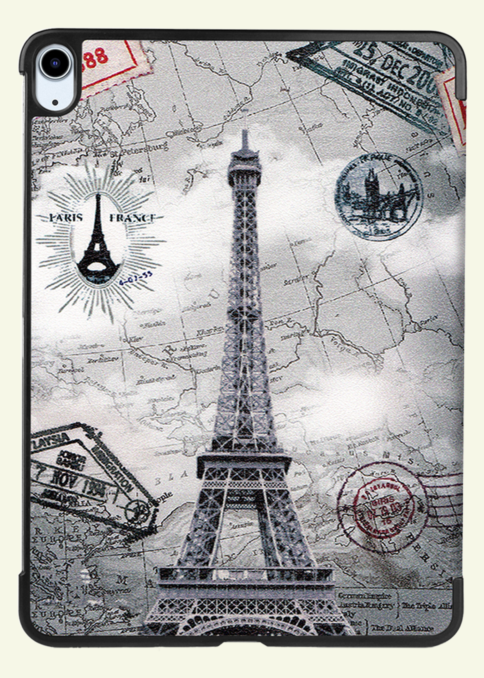 LUQ Hoes Geschikt voor iPad Air 6 (11 inch) Hoes Luxe Hoesje Book Case - Hoesje Geschikt voor iPad Air 2024 (11 inch) Hoes Cover - Eiffeltoren