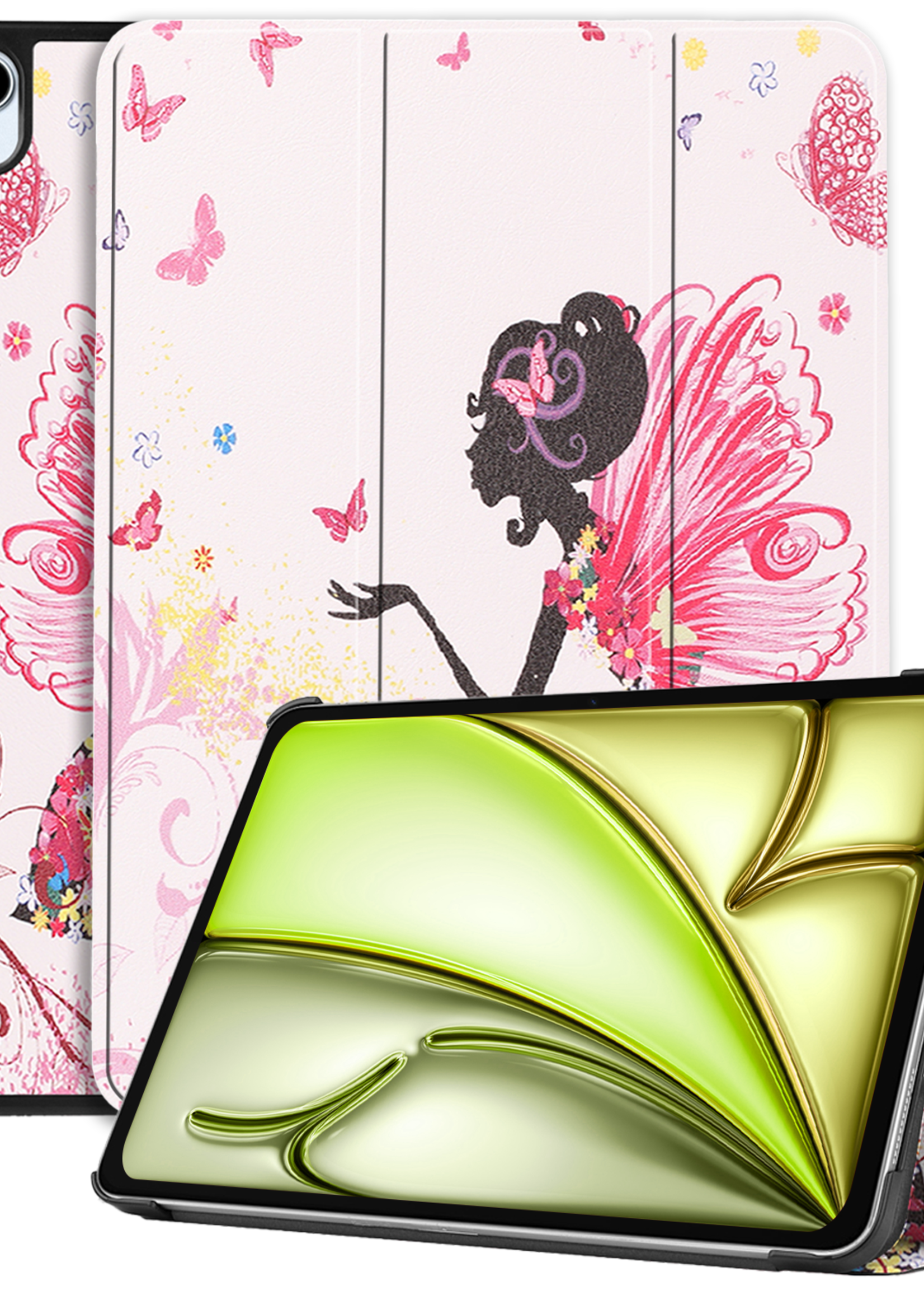 LUQ Hoes Geschikt voor iPad Air 6 (11 inch) Hoes Luxe Hoesje Book Case - Hoesje Geschikt voor iPad Air 2024 (11 inch) Hoes Cover - Elfje