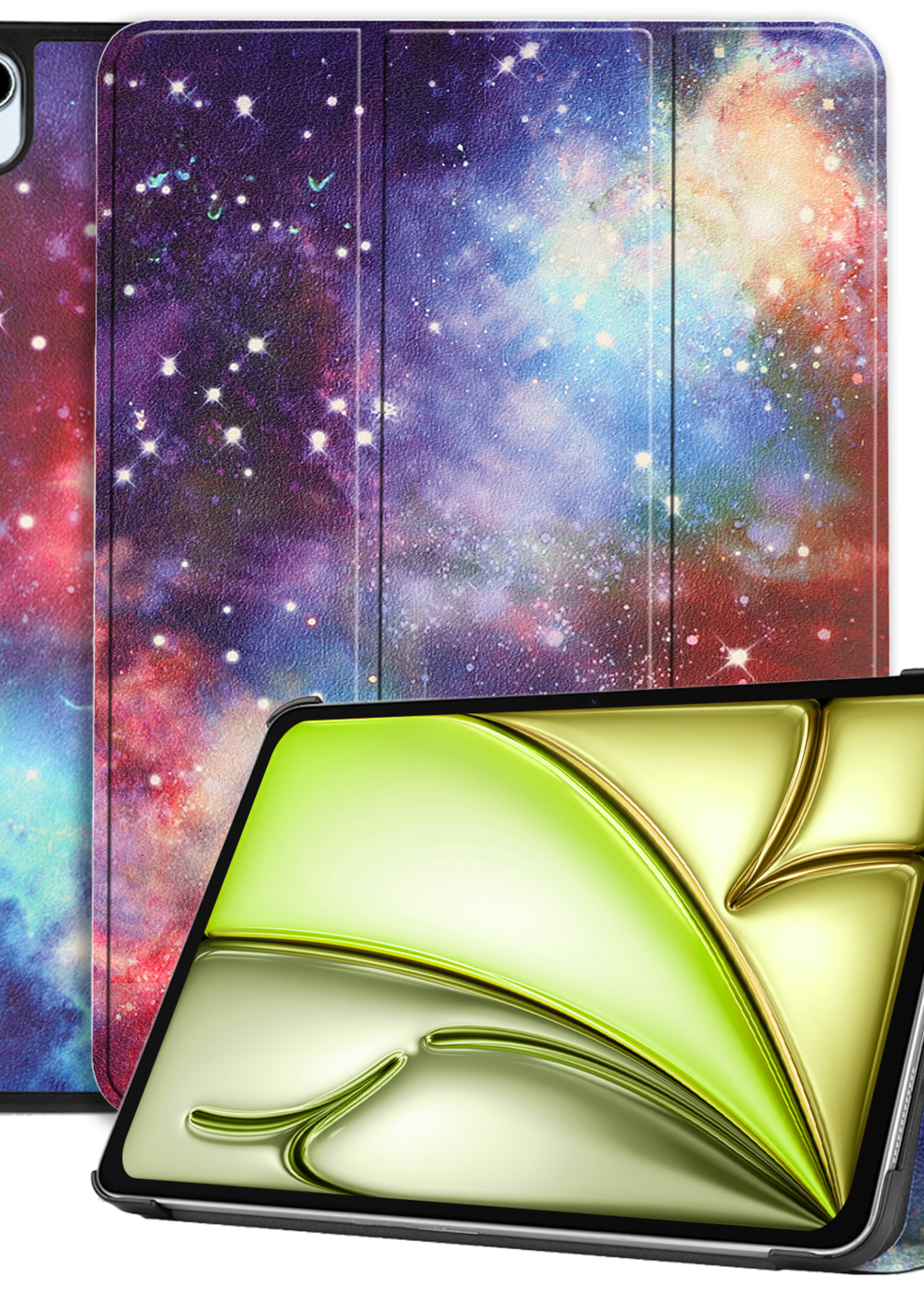 LUQ Hoes Geschikt voor iPad Air 6 (11 inch) Hoes Luxe Hoesje Book Case - Hoesje Geschikt voor iPad Air 2024 (11 inch) Hoes Cover - Galaxy