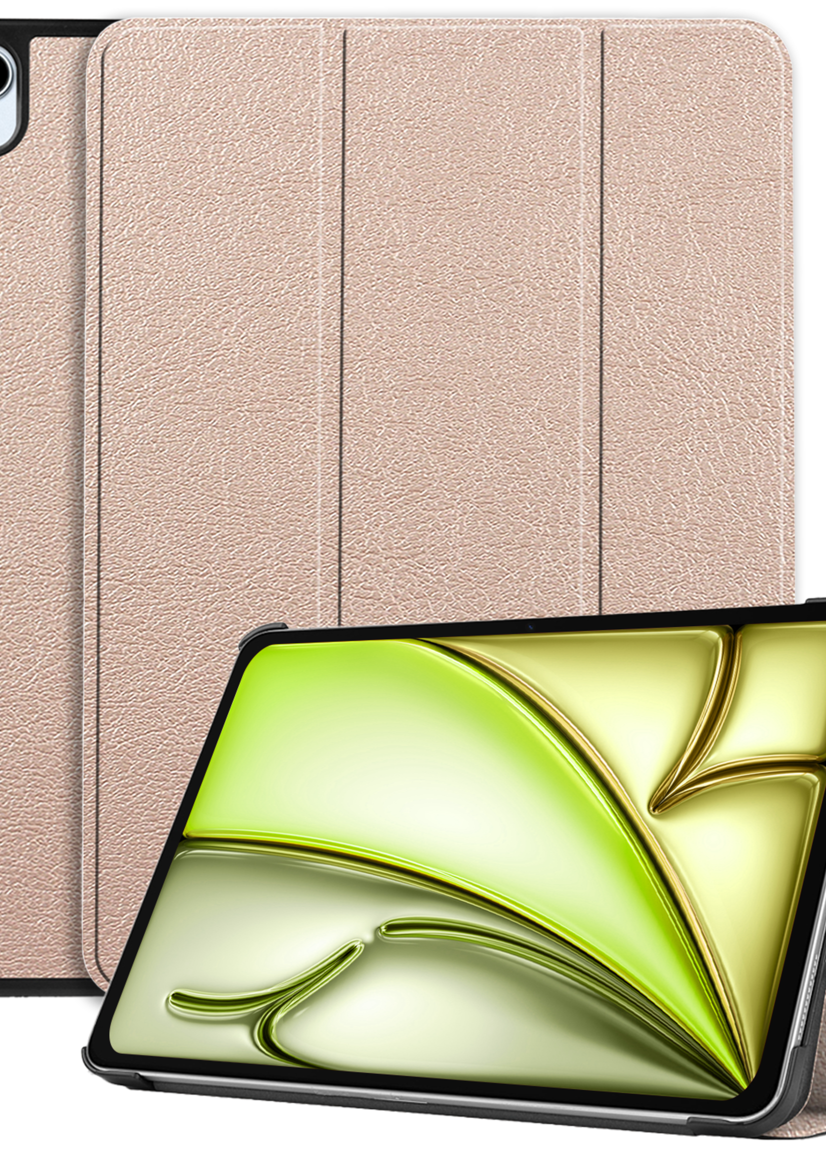 LUQ Hoes Geschikt voor iPad Air 6 (11 inch) Hoes Luxe Hoesje Book Case - Hoesje Geschikt voor iPad Air 2024 (11 inch) Hoes Cover - Goud