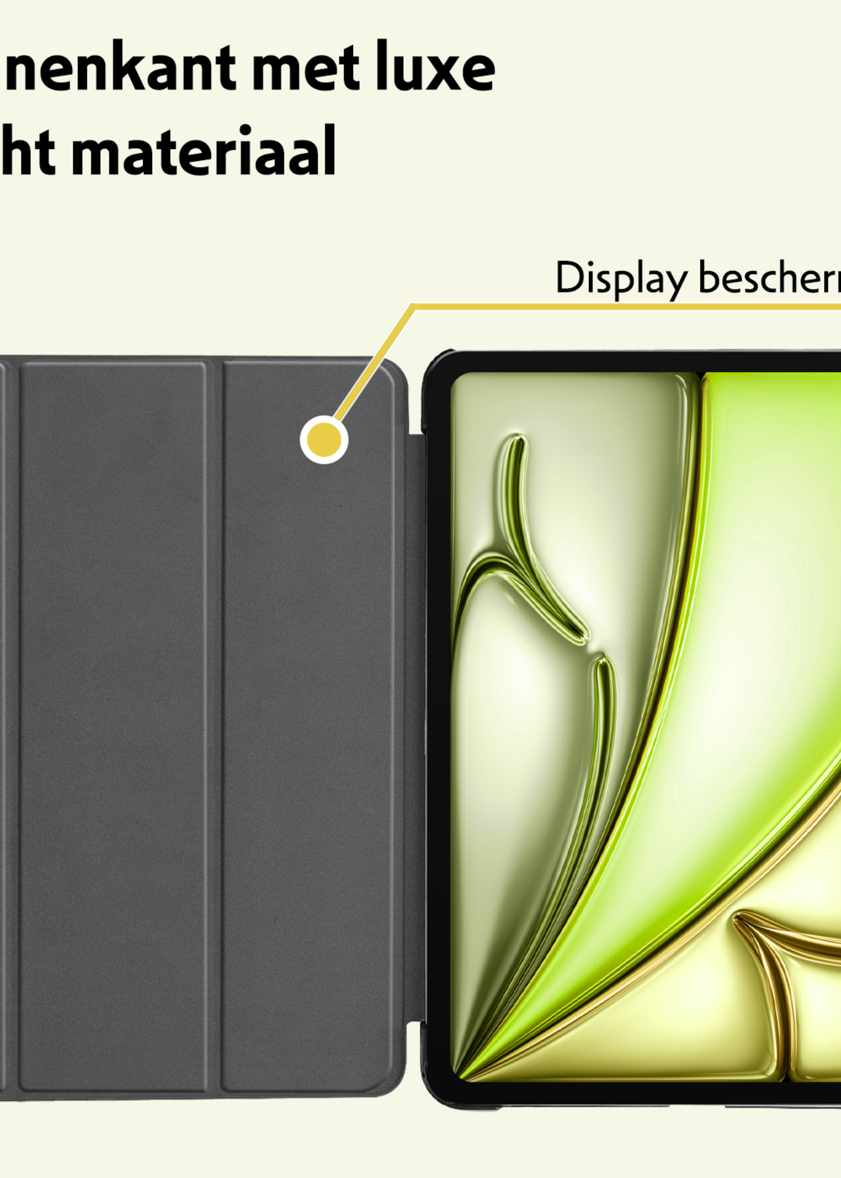 LUQ Hoes Geschikt voor iPad Air 6 (11 inch) Hoes Luxe Hoesje Book Case - Hoesje Geschikt voor iPad Air 2024 (11 inch) Hoes Cover - Goud