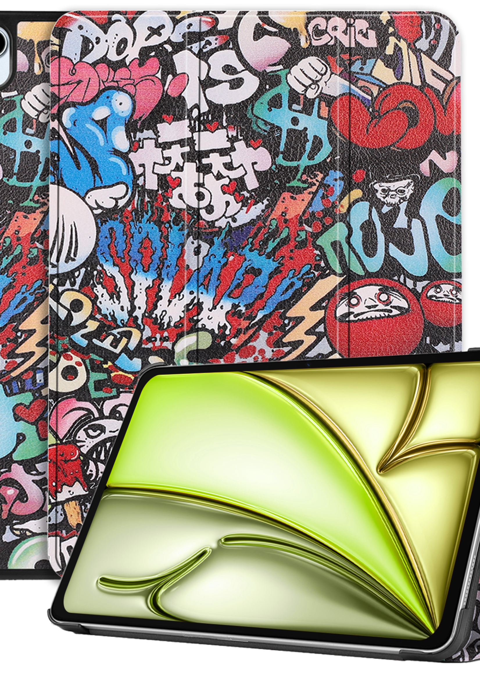 LUQ Hoes Geschikt voor iPad Air 6 (11 inch) Hoes Luxe Hoesje Book Case - Hoesje Geschikt voor iPad Air 2024 (11 inch) Hoes Cover - Graffity