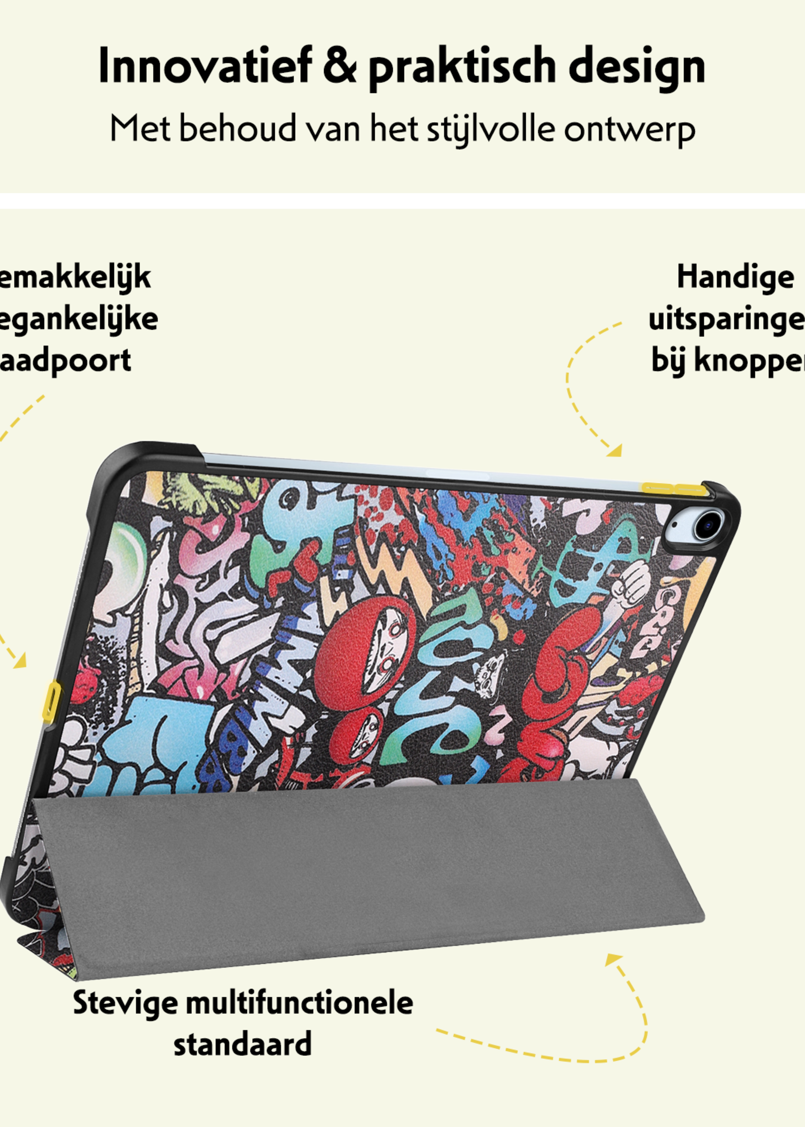 LUQ Hoes Geschikt voor iPad Air 6 (11 inch) Hoes Luxe Hoesje Book Case - Hoesje Geschikt voor iPad Air 2024 (11 inch) Hoes Cover - Graffity