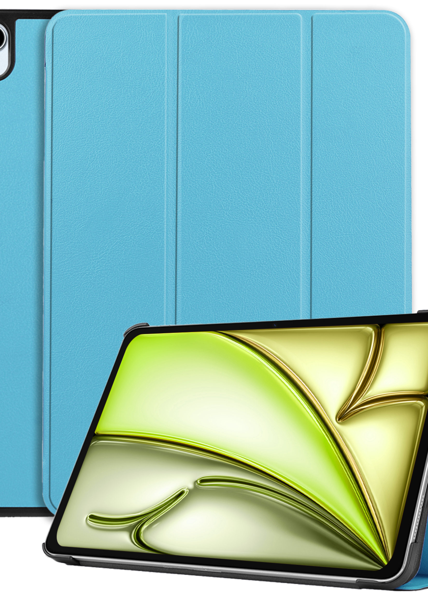 LUQ Hoes Geschikt voor iPad Air 6 (11 inch) Hoes Luxe Hoesje Book Case - Hoesje Geschikt voor iPad Air 2024 (11 inch) Hoes Cover - Lichtblauw
