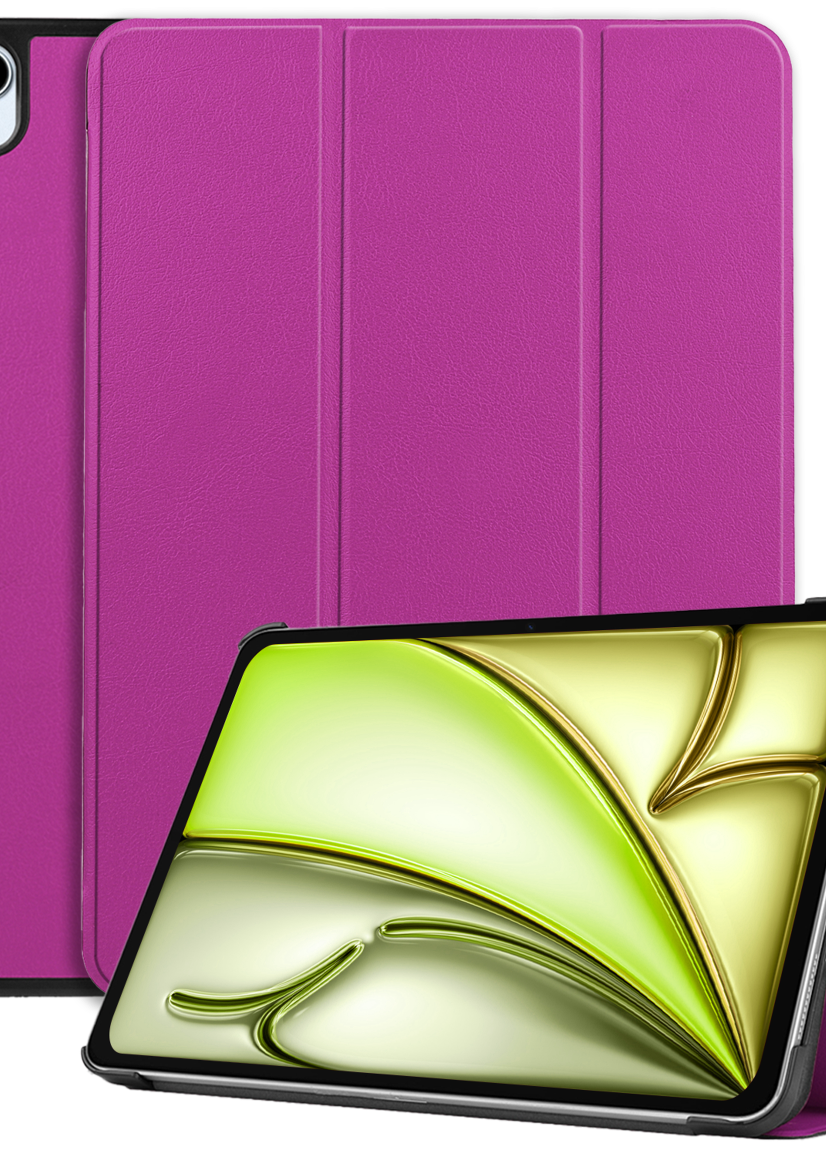 LUQ Hoes Geschikt voor iPad Air 6 (11 inch) Hoes Luxe Hoesje Book Case - Hoesje Geschikt voor iPad Air 2024 (11 inch) Hoes Cover - Paars