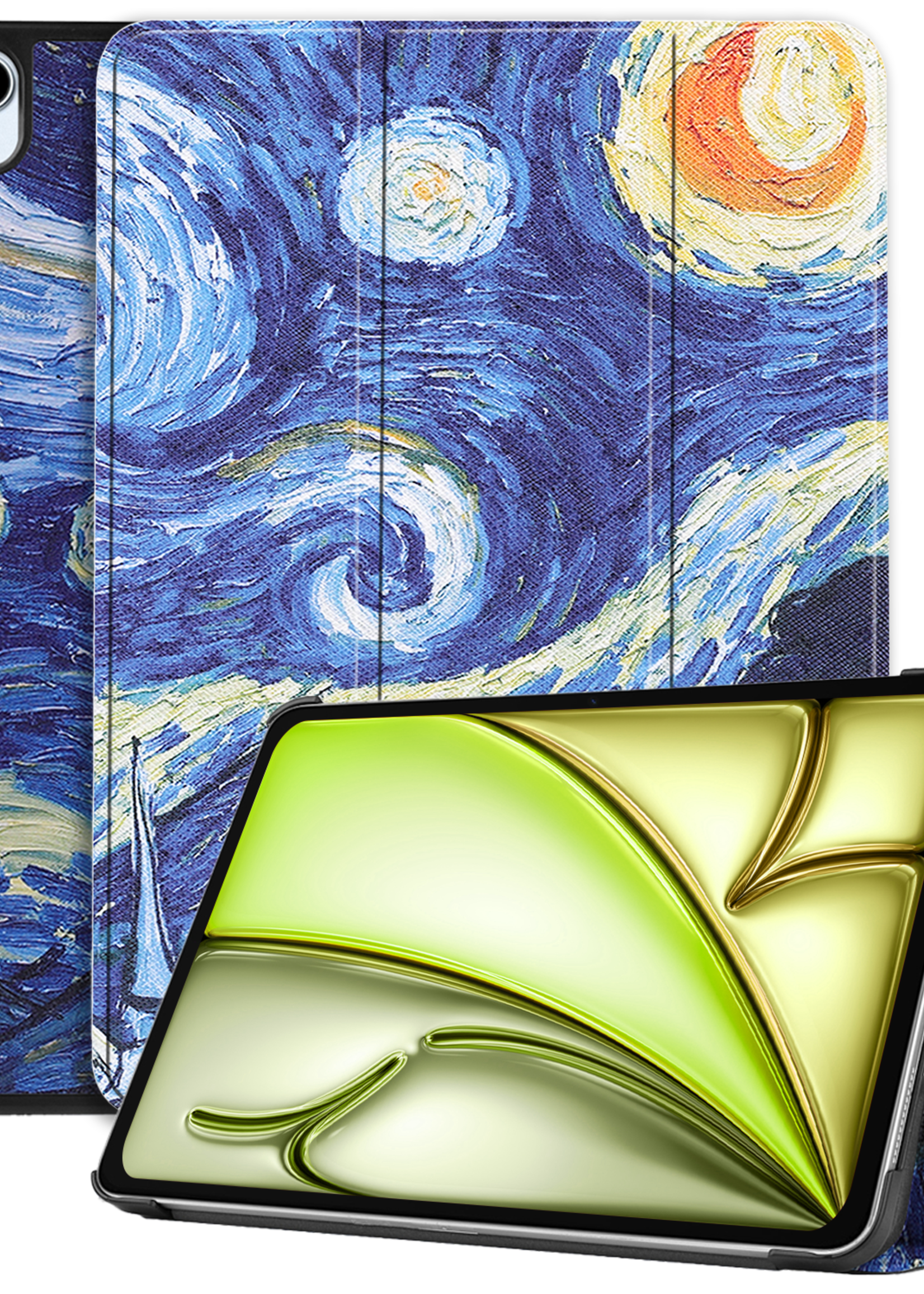 LUQ Hoes Geschikt voor iPad Air 6 (11 inch) Hoes Luxe Hoesje Book Case - Hoesje Geschikt voor iPad Air 2024 (11 inch) Hoes Cover - Sterrenhemel