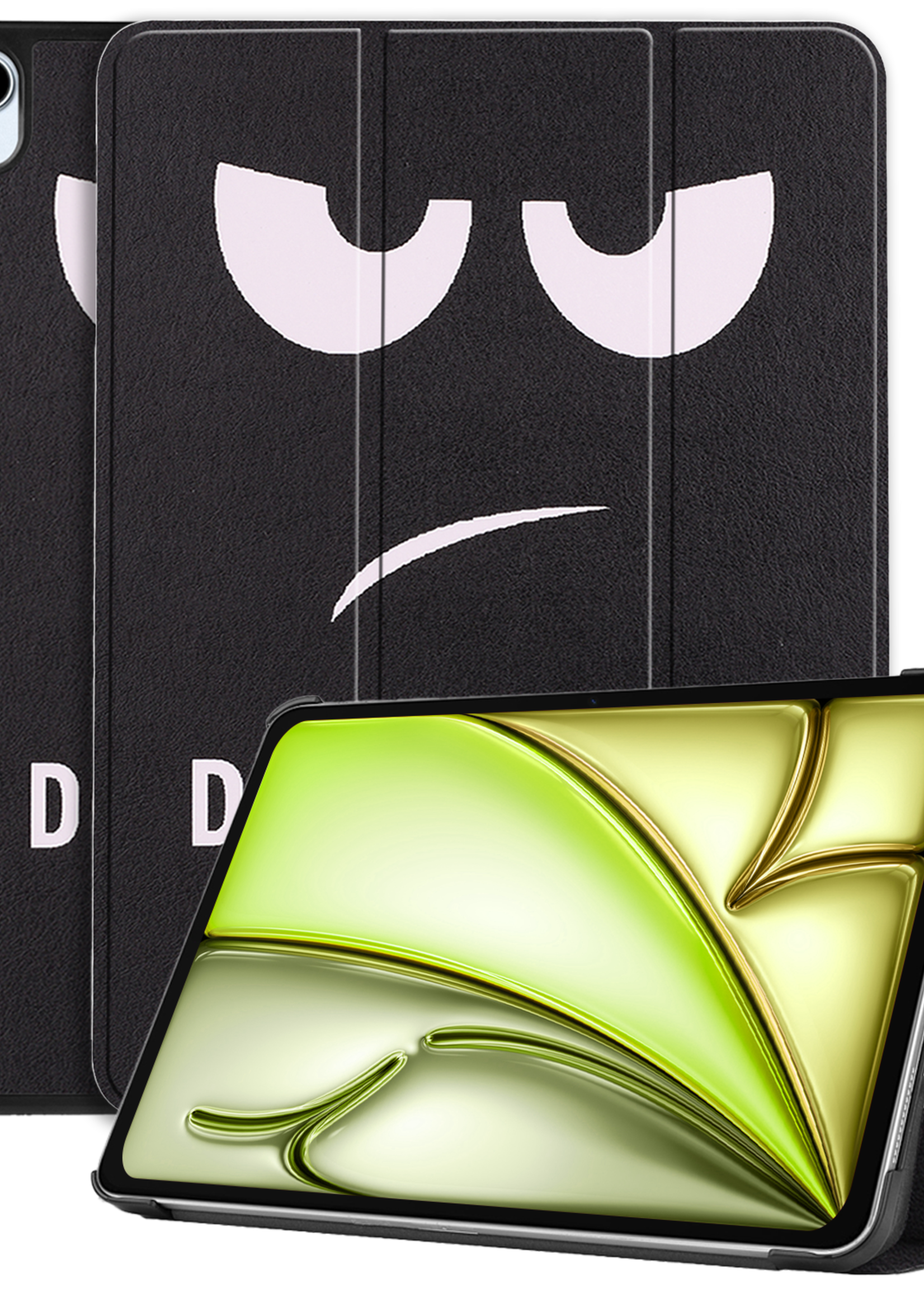 LUQ Hoes Geschikt voor iPad Air 6 (11 inch) Hoes Luxe Hoesje Book Case - Hoesje Geschikt voor iPad Air 2024 (11 inch) Hoes Cover - Don't Touch Me